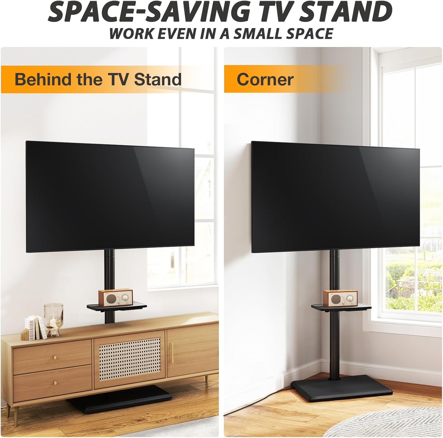 Thumbnail 6 de TVON Floor TV Stand with Power Outlet for 32-65 inch TVs up to 88 lbs