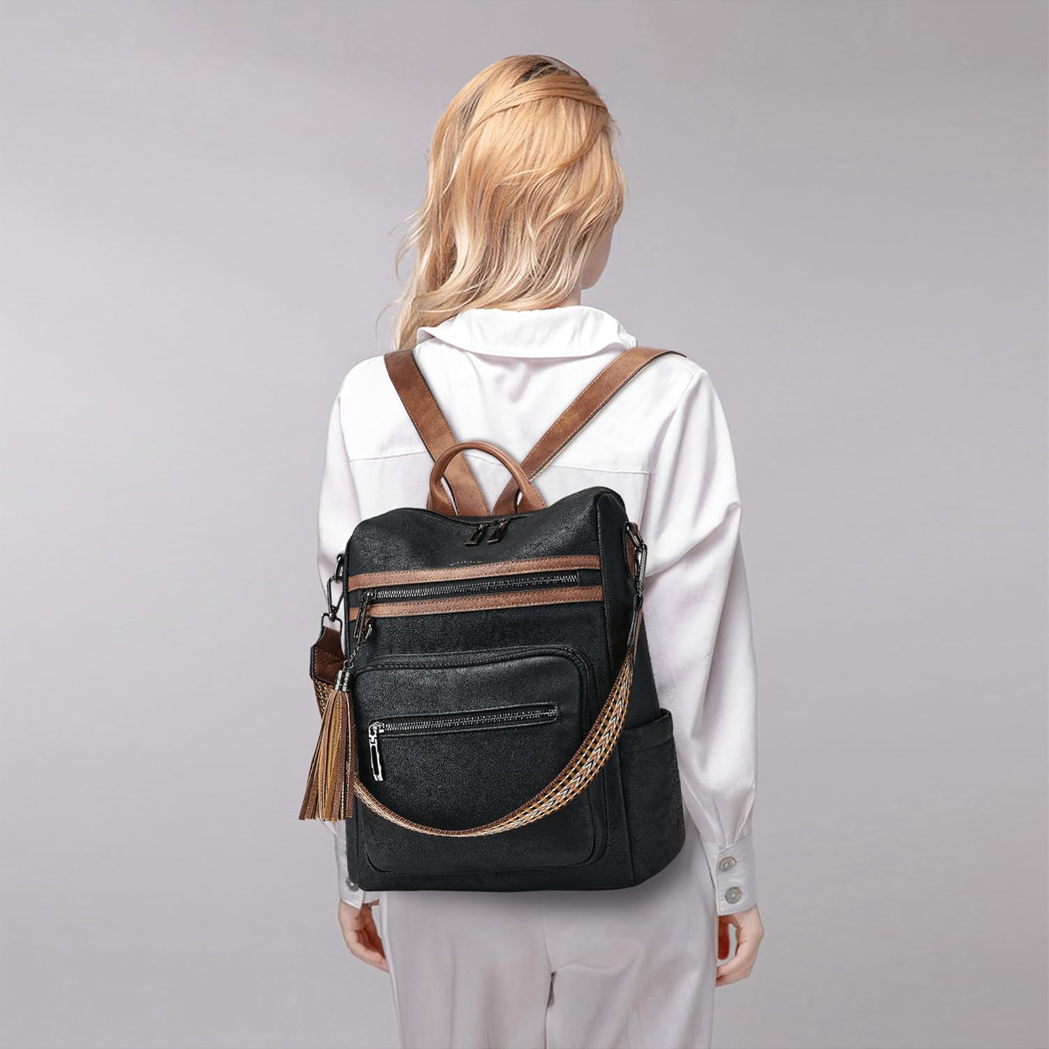 Thumbnail 3 de Shrrie Backpack Purse for Women: Convertible Leather Travel Backpack
