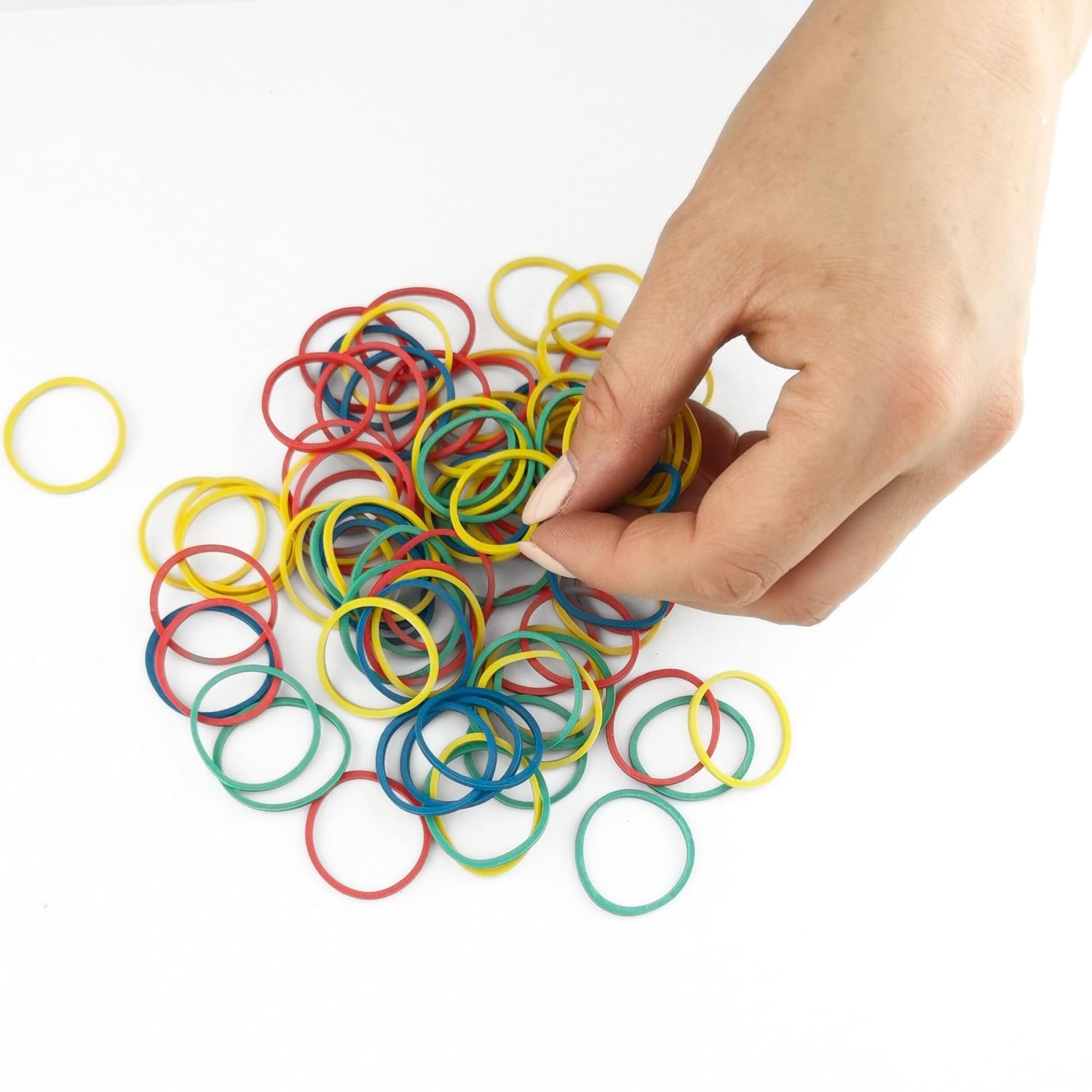 Thumbnail 6 de D.RECT gummiband, 100 g med cirka 360 stycken i blandade färger