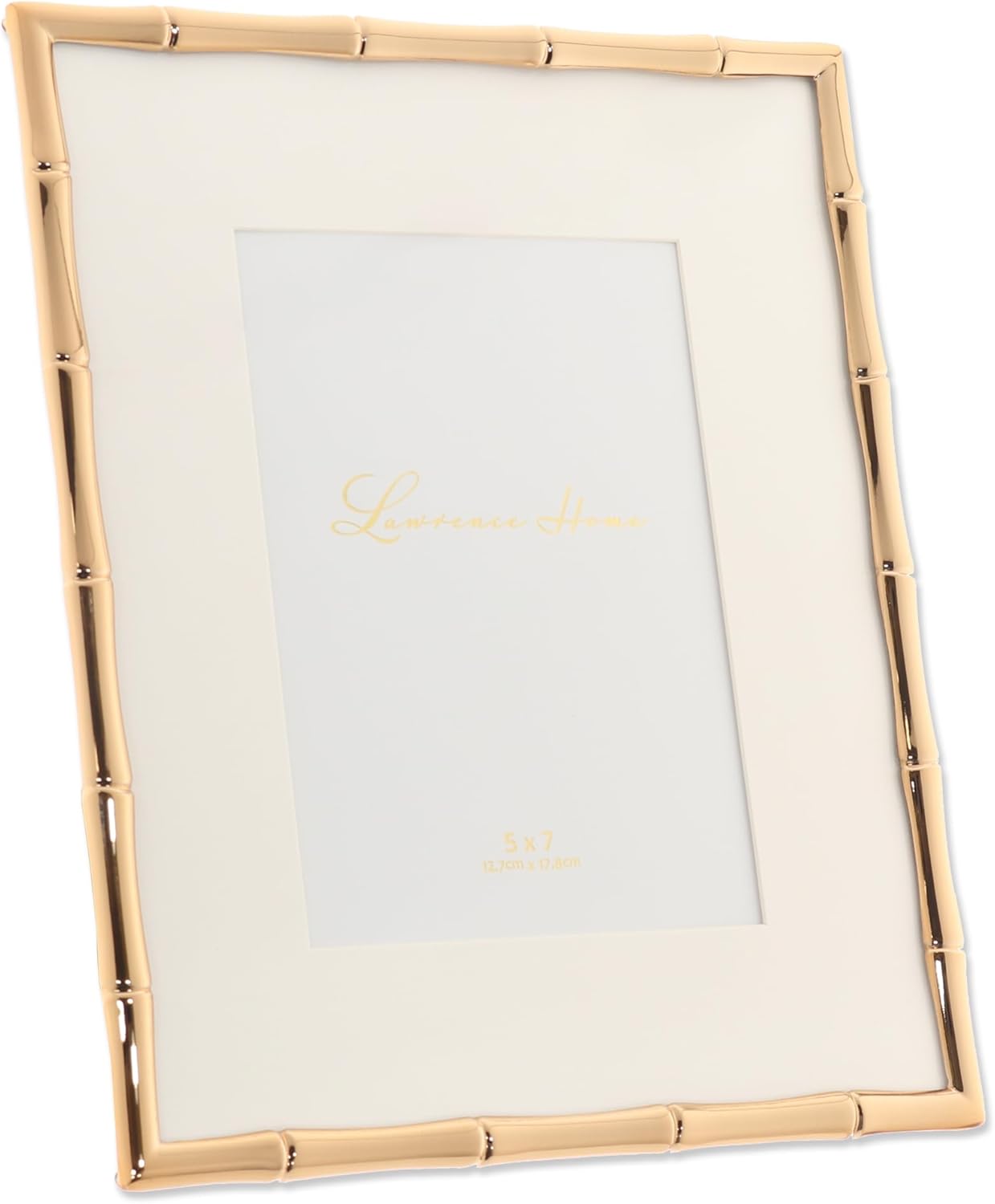 Detalle 2 de Lawrence Frames Bamboo Design Metal Frame, 8x10 with 5x7 Mat (Gold)