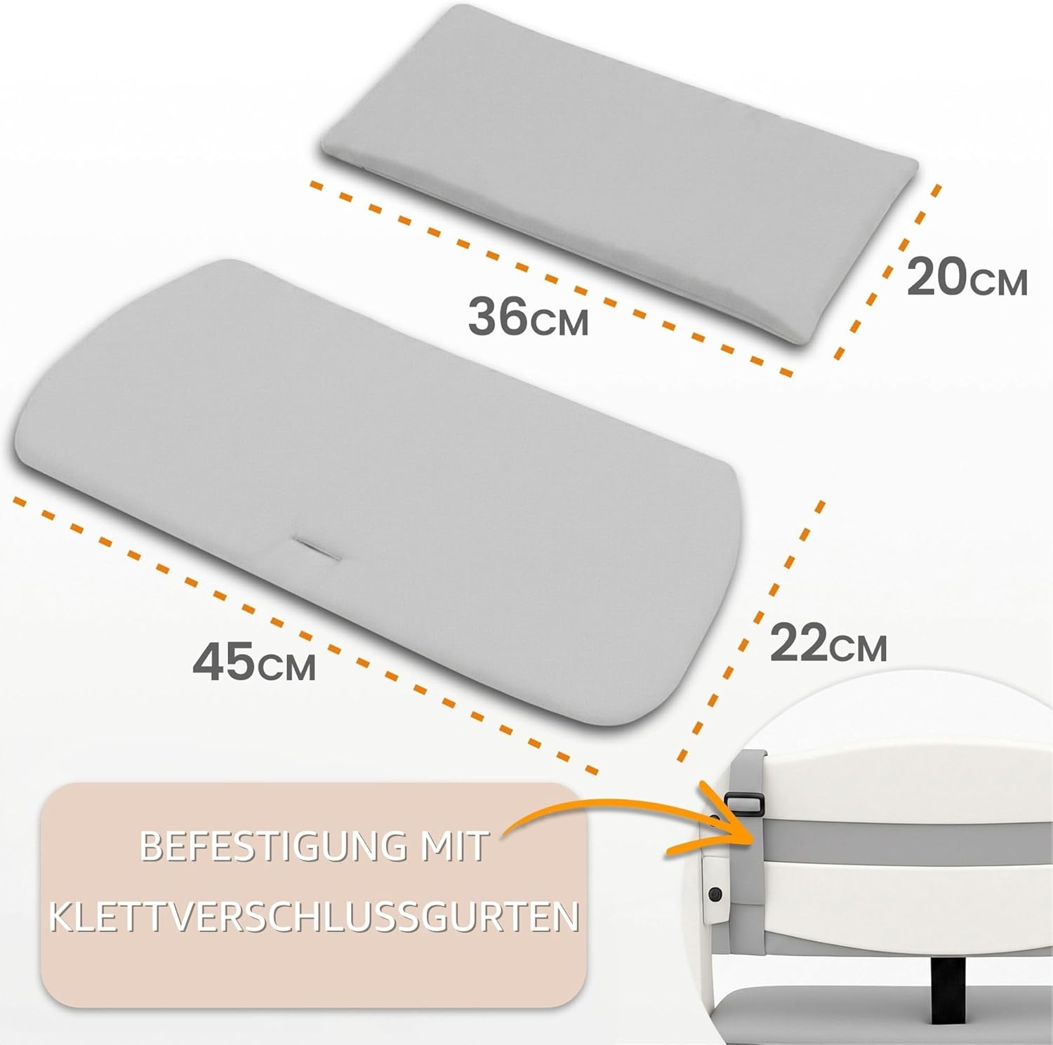 Thumbnail 1 de Housse chaise haute bébé 2 pièces Beige Oeko-Tex