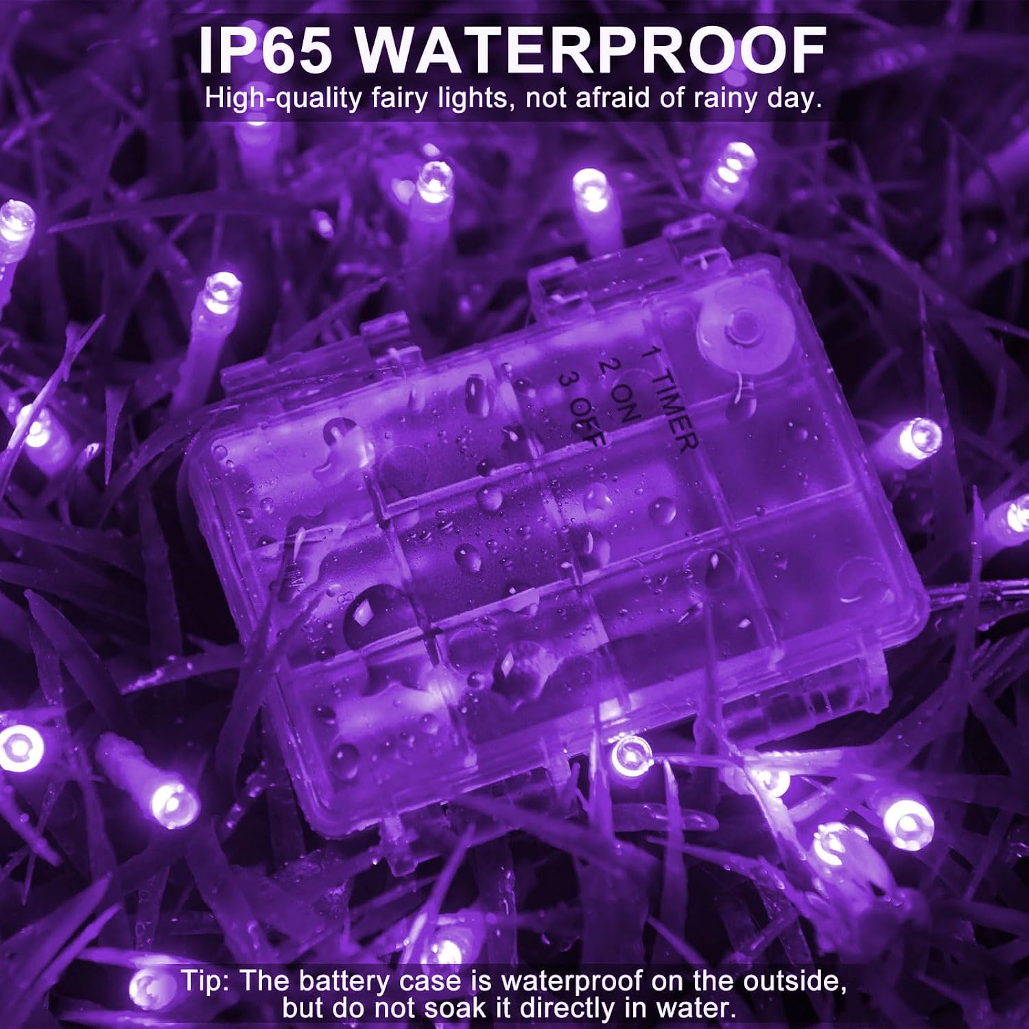 Thumbnail 3 de Dalugo Purple Battery Fairy Lights (3m, 30 LED) with 6h Timer, IP65 Waterproof