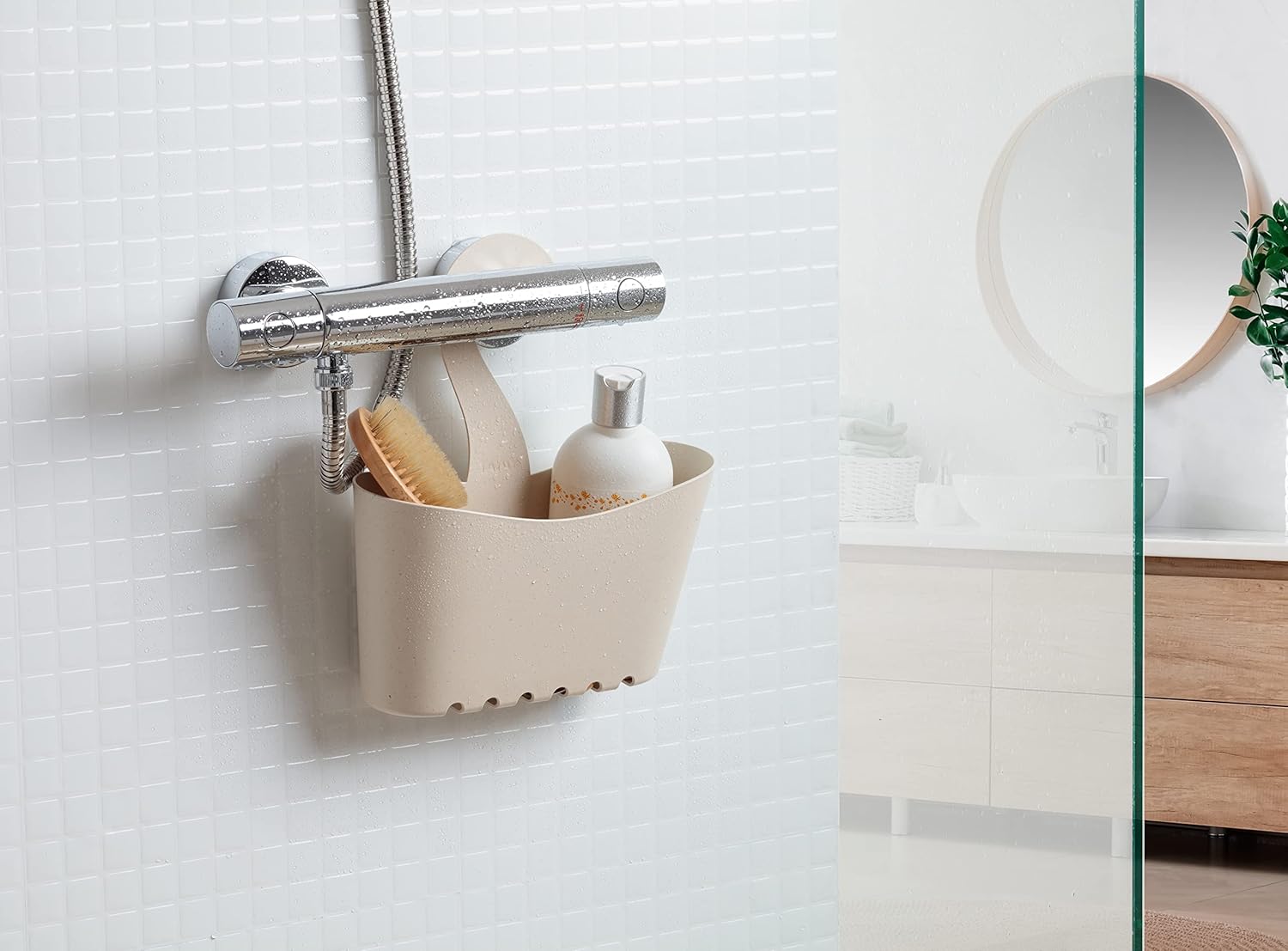 Detalle de TATAY Etagere Douche Suspendue Multifonction – 25 x 9 x 28 cm, Ecohome