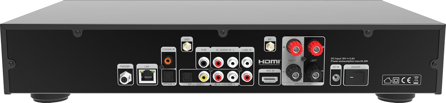Detalle de TELESTAR Top 550: Système HiFi tout-en-un 43 cm avec amplificateur 2 x 30 W, CD et streaming