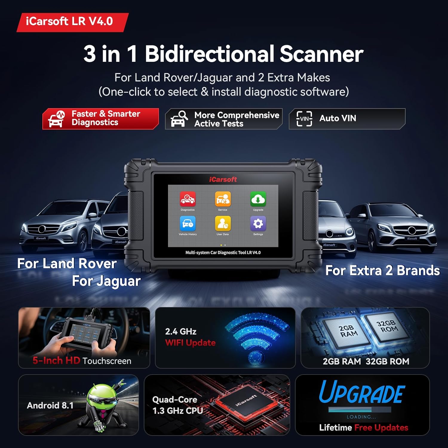 Detalle de iCarsoft LR V4.0 Bidirectional Diagnostic Tool for Land Rover/Jaguar