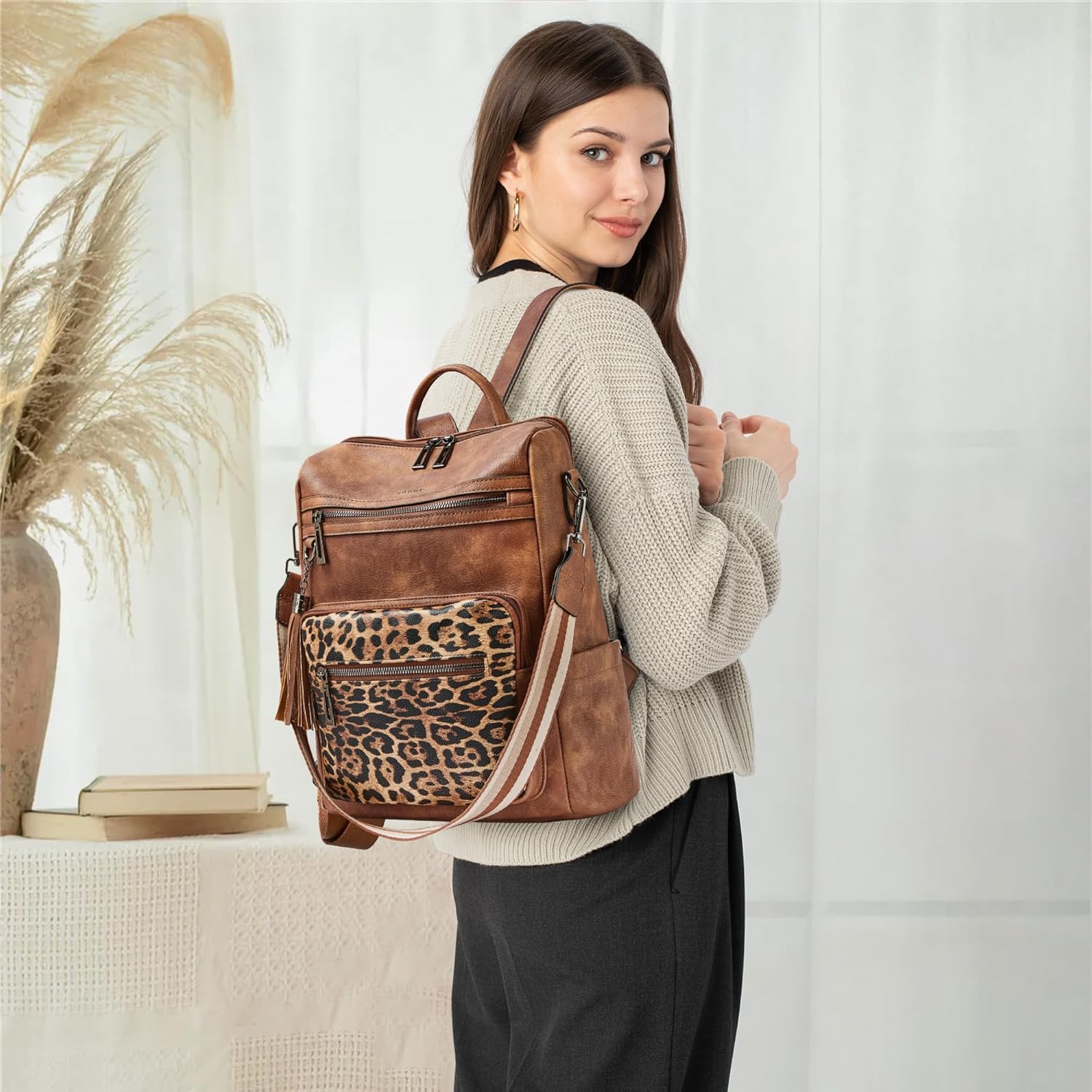 Thumbnail 5 de Shrrie women’s vegan leather backpack purse – convertible travel backpack & shoulder bag