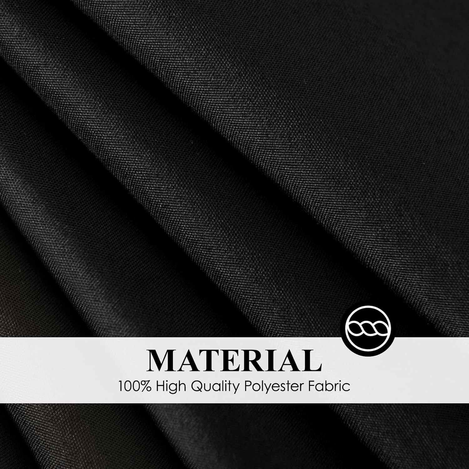 Thumbnail 5 de Aocoz Round Tablecloth 132-Inch 10-Pack Black (Washable Polyester)
