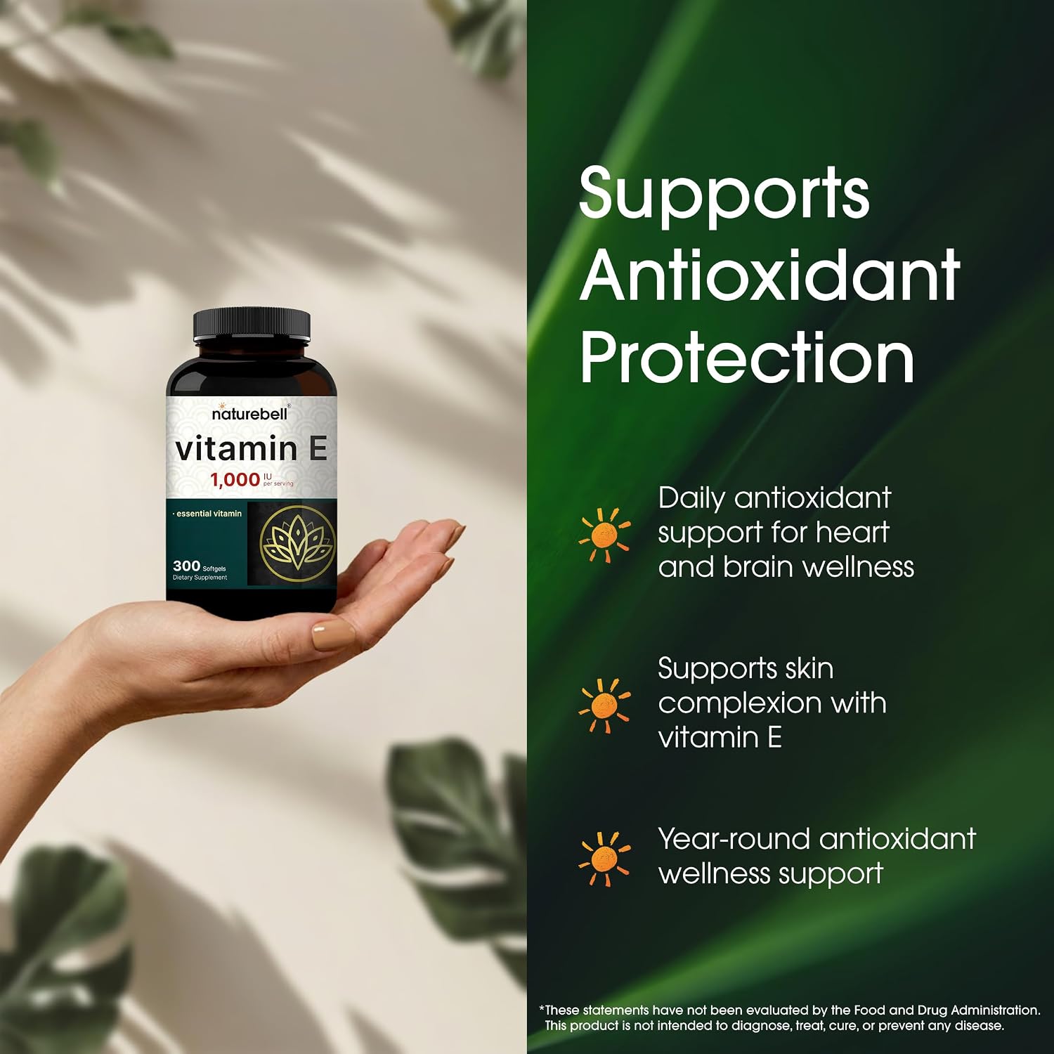 Detalle 2 de NatureBell BA-NB-VIE300S Vitamin E Supplement, 1,000 IU, 300 Softgels