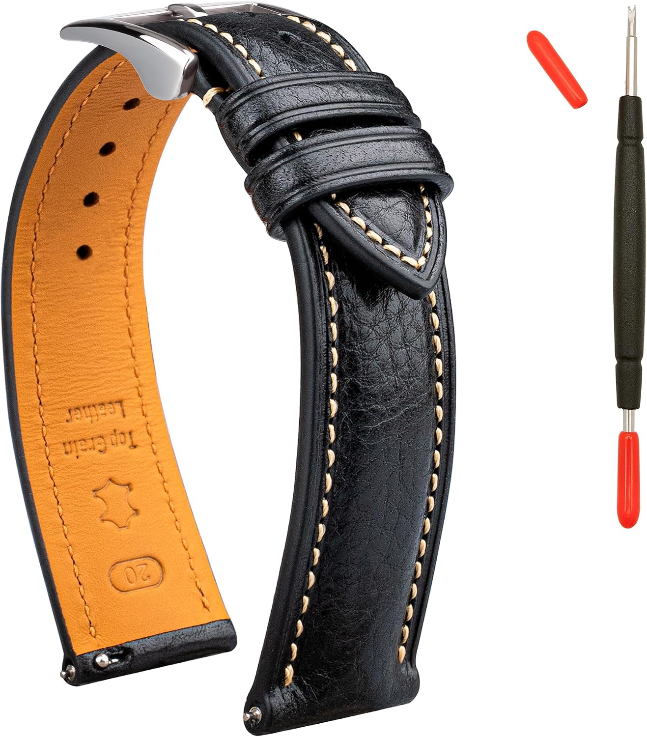 Detalle de Gomvadr Leder Uhrenarmband 20mm