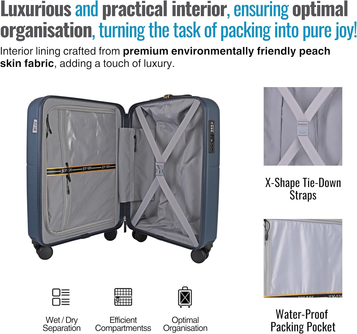 Thumbnail 2 de JLY Small Cabin Suitcase: Lightweight Polycarbonate Carry-On with TSA Lock