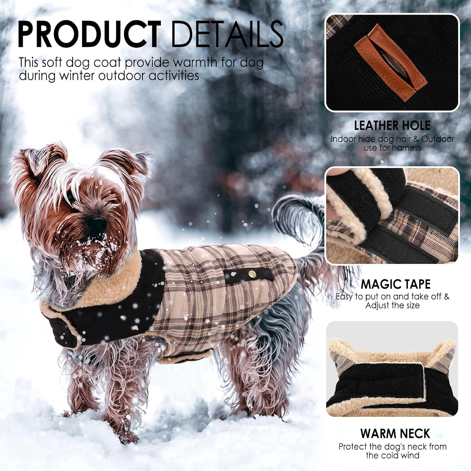 Thumbnail 1 de PREFERHOUSE 1320-PH-Dog Winter Coat-Beige-S Dog Jacket, Beige Small