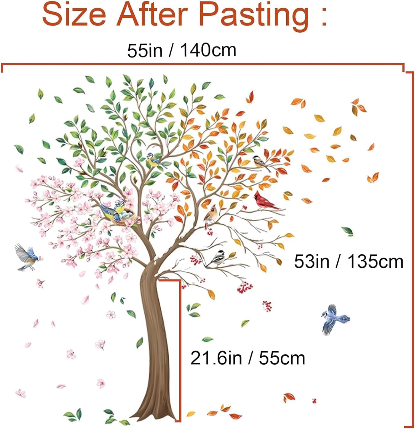 Detalle de Tree Wall Decals, 55 × 53 in