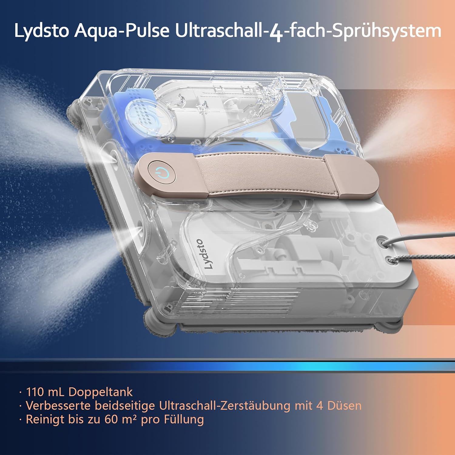 Thumbnail 2 de Lydsto WL07Max Fensterputzroboter mit Sprühfunktion, Ultraschall-Düsen und Eckenreinigung