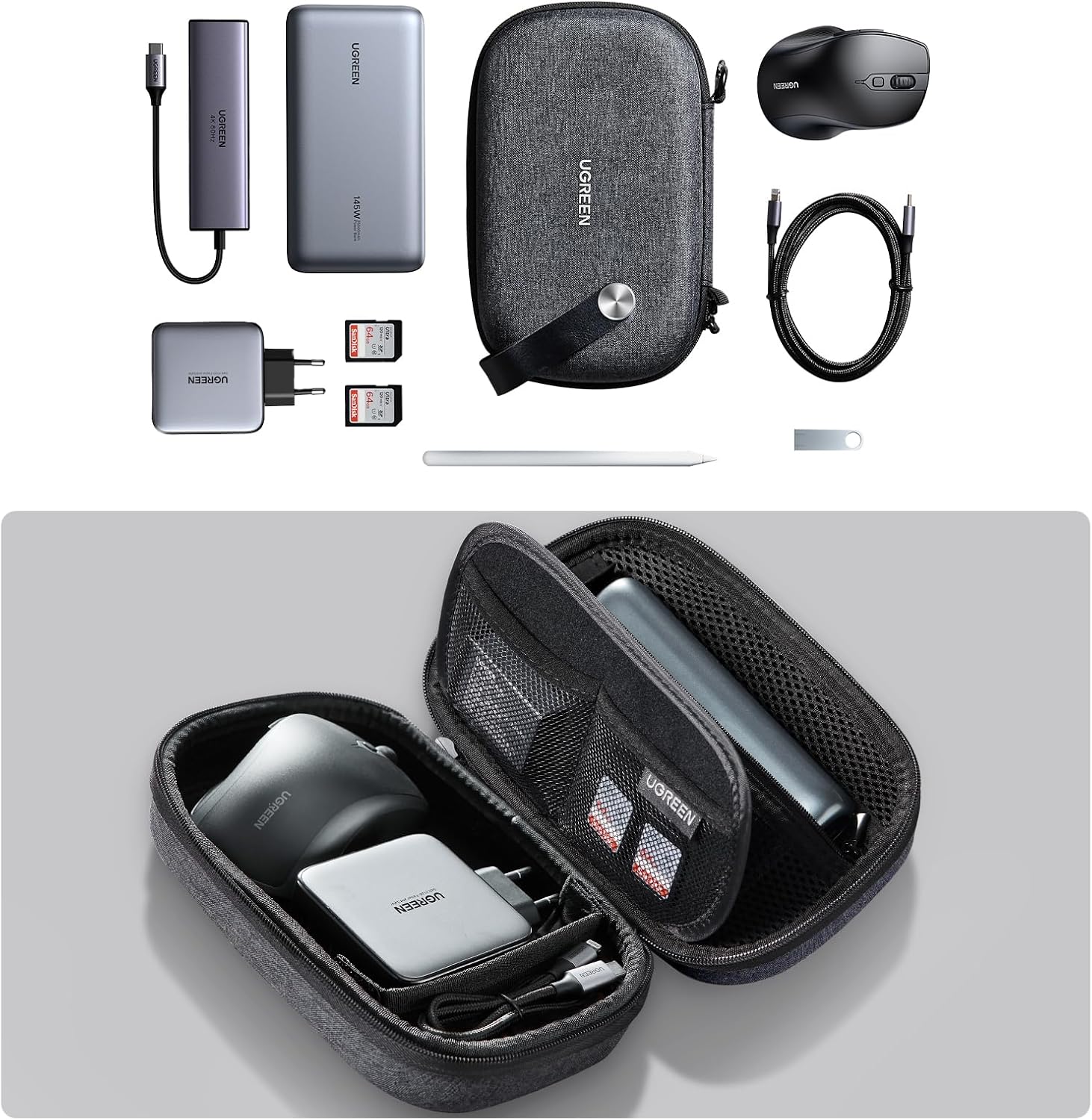 Detalle de UGREEN Kabeltasche Elektronik Organizer