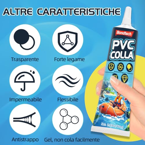 Detalle de Bondtech Kit Riparazione Piscina, Impermeabile: 60ml per gonfiabili, SUP, liner e molto altro