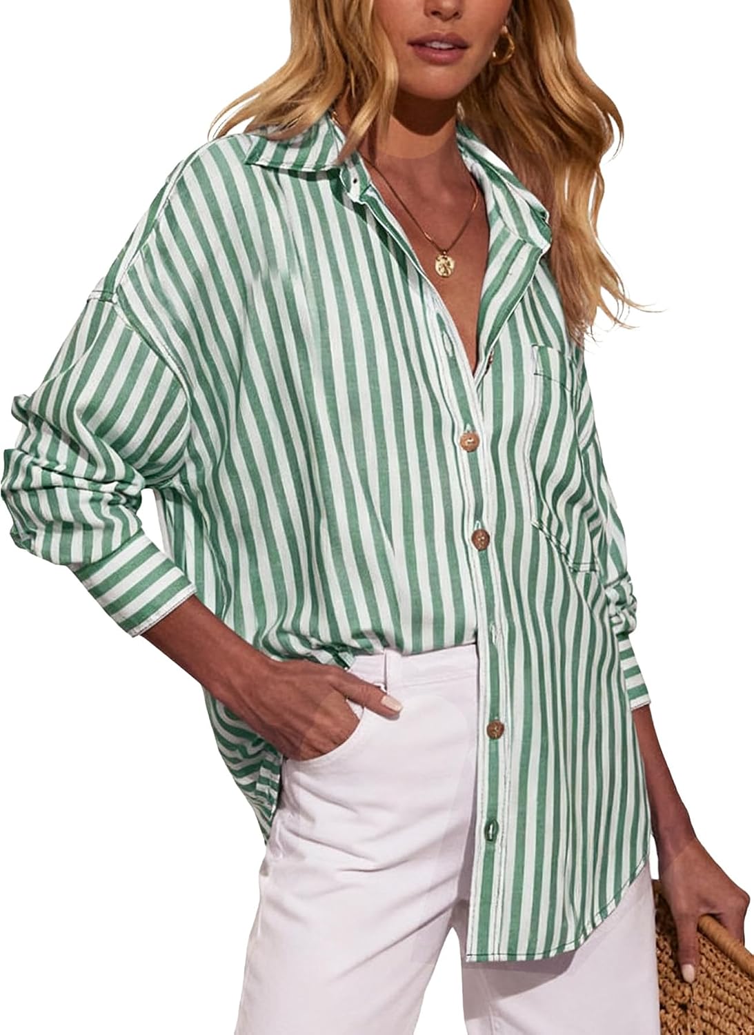 Thumbnail 6 de Dressmine Oversized Cotton Striped Shirt