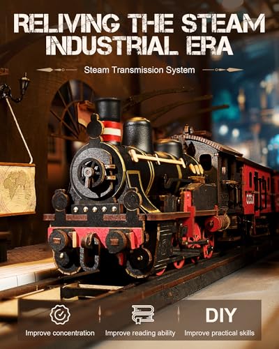 Detalle de Rolife Steam Journey 3D wooden train puzzle 🚂