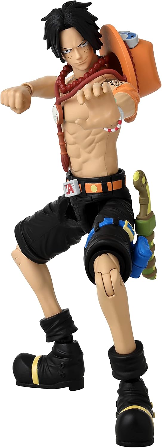 Detalle de Bandai Anime Heroes Portgas D. Ace – figurka One Piece 16 cm z wymiennymi twarzami i ramionami