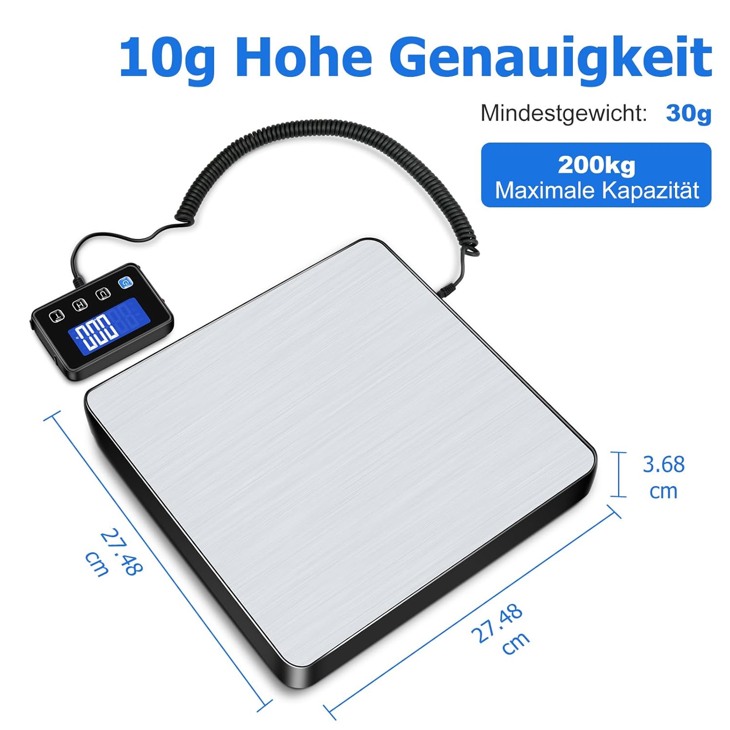 Detalle 2 de KUAIVO Paketwaage 200 kg Präzisionswaage ⚖