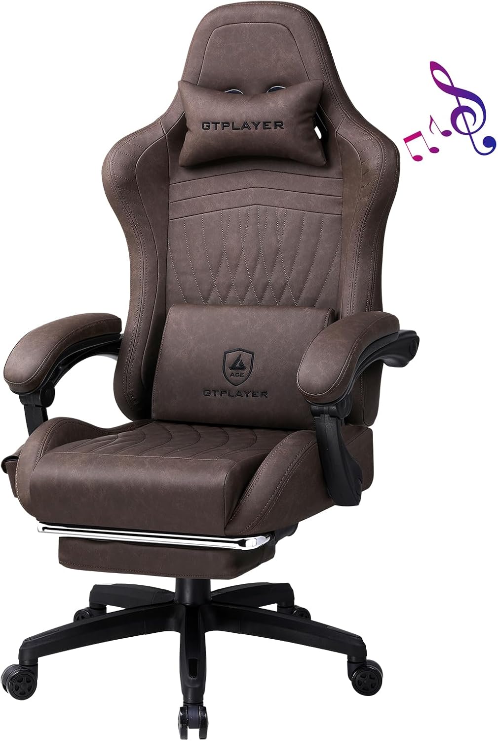Detalle de GTPLAYER ACE-PRO-IE Gaming Chair with Bluetooth Speakers and Footrest