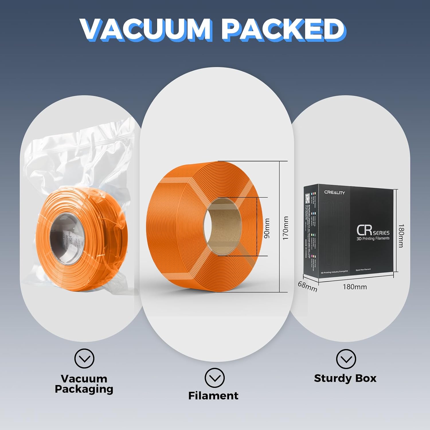Thumbnail 6 de Creality PETG Filament Refill 1kg 1.75mm for Bambu Lab Reusable Spool — Orange