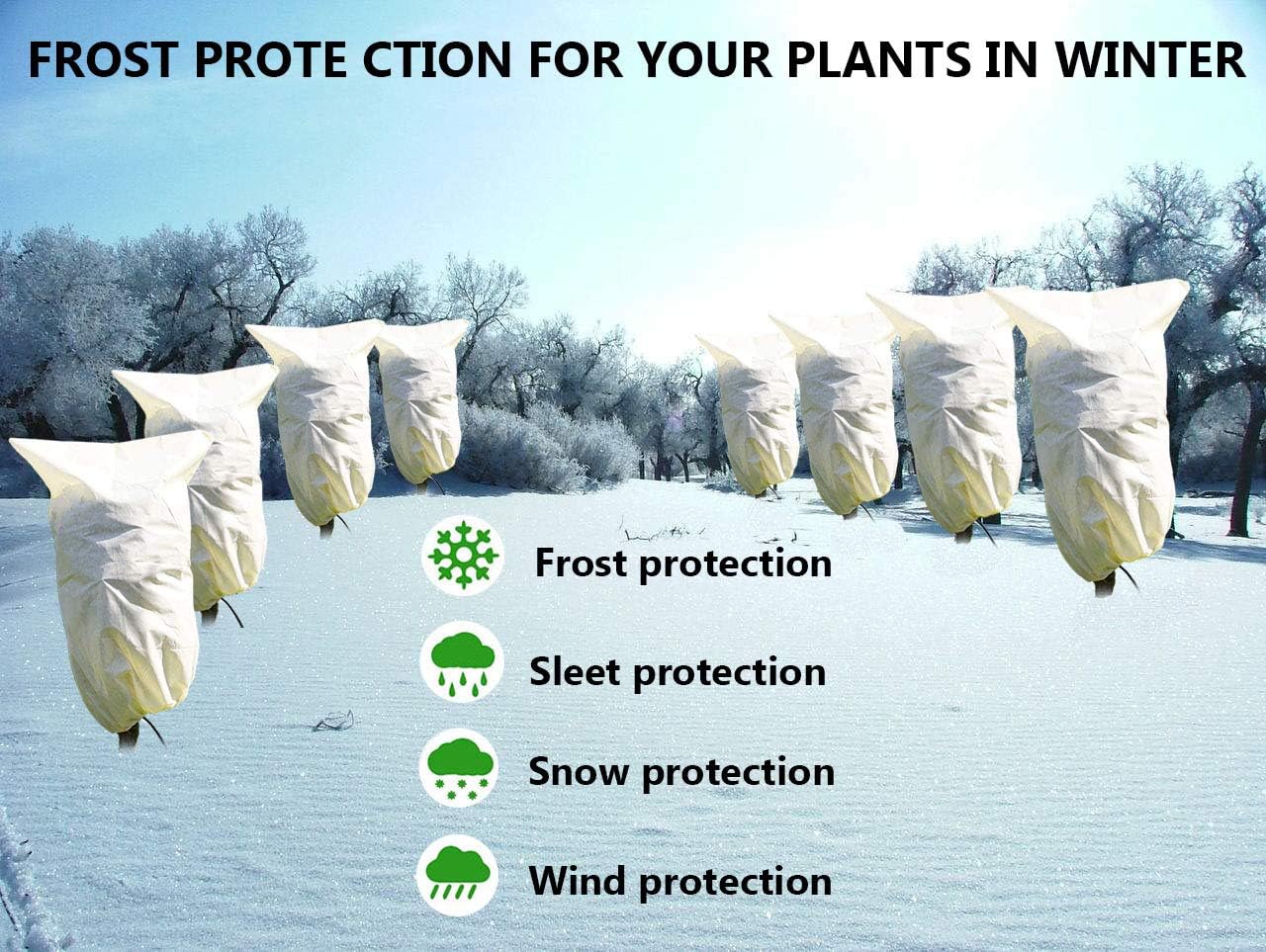 Detalle 2 de Lot de 2 voiles hivernage pour plantes