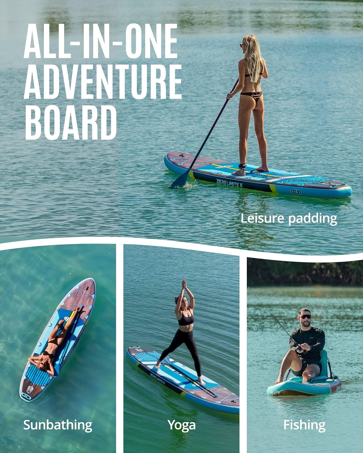 Detalle 2 de ZLX 11'6" x 35" Inflatable Paddle Board — Extra-W Wide Stability for All Skill Levels