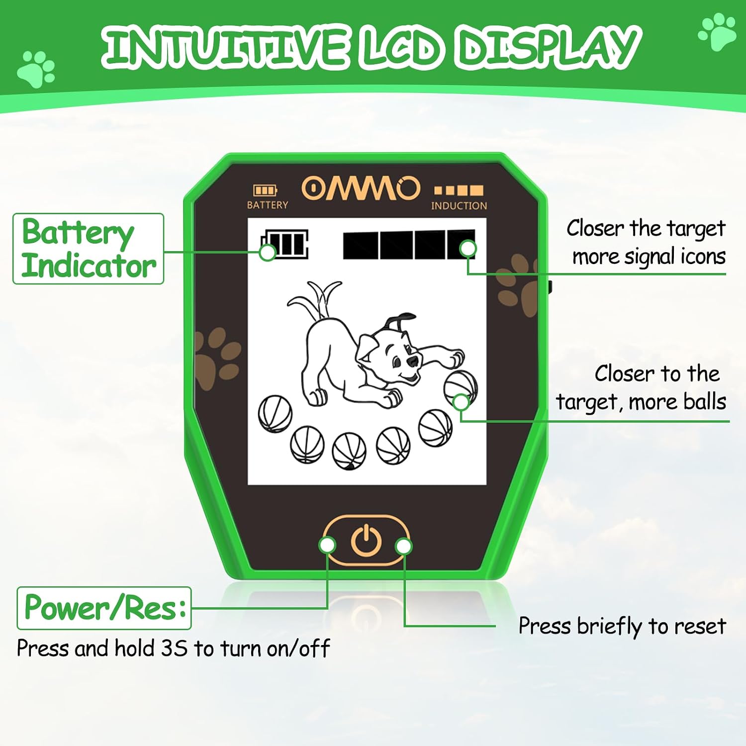 Thumbnail 2 de OMMO USB-C Kids Metal Detector with Rechargeable Battery and Fun LCD Display