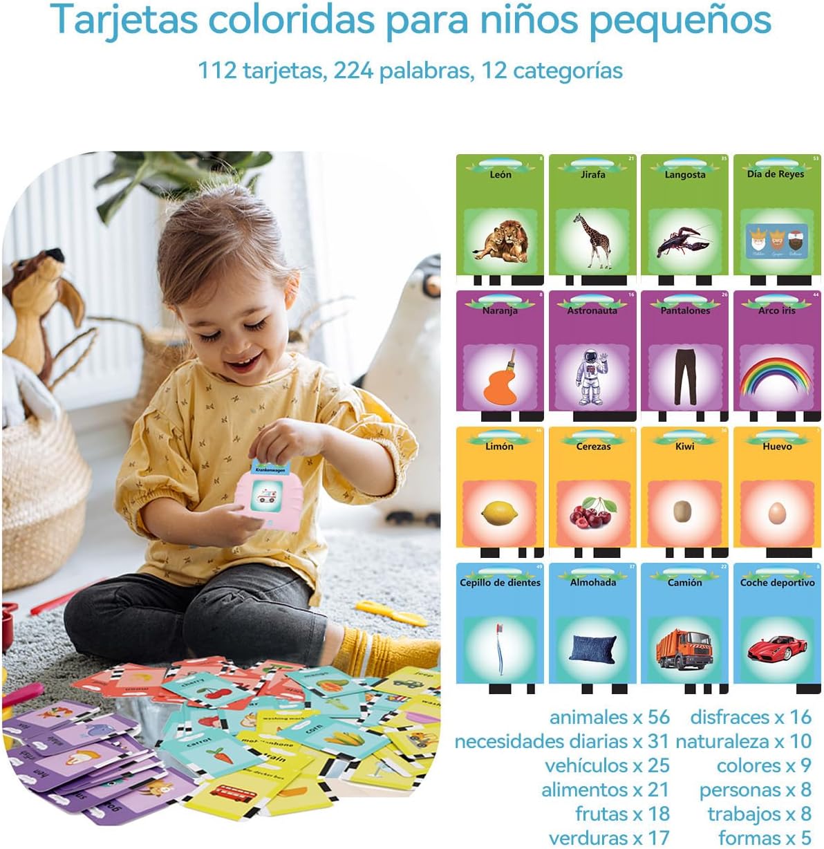 Thumbnail 1 de Tarjetas Flash Parlantes para niños Rosa 1–6 años