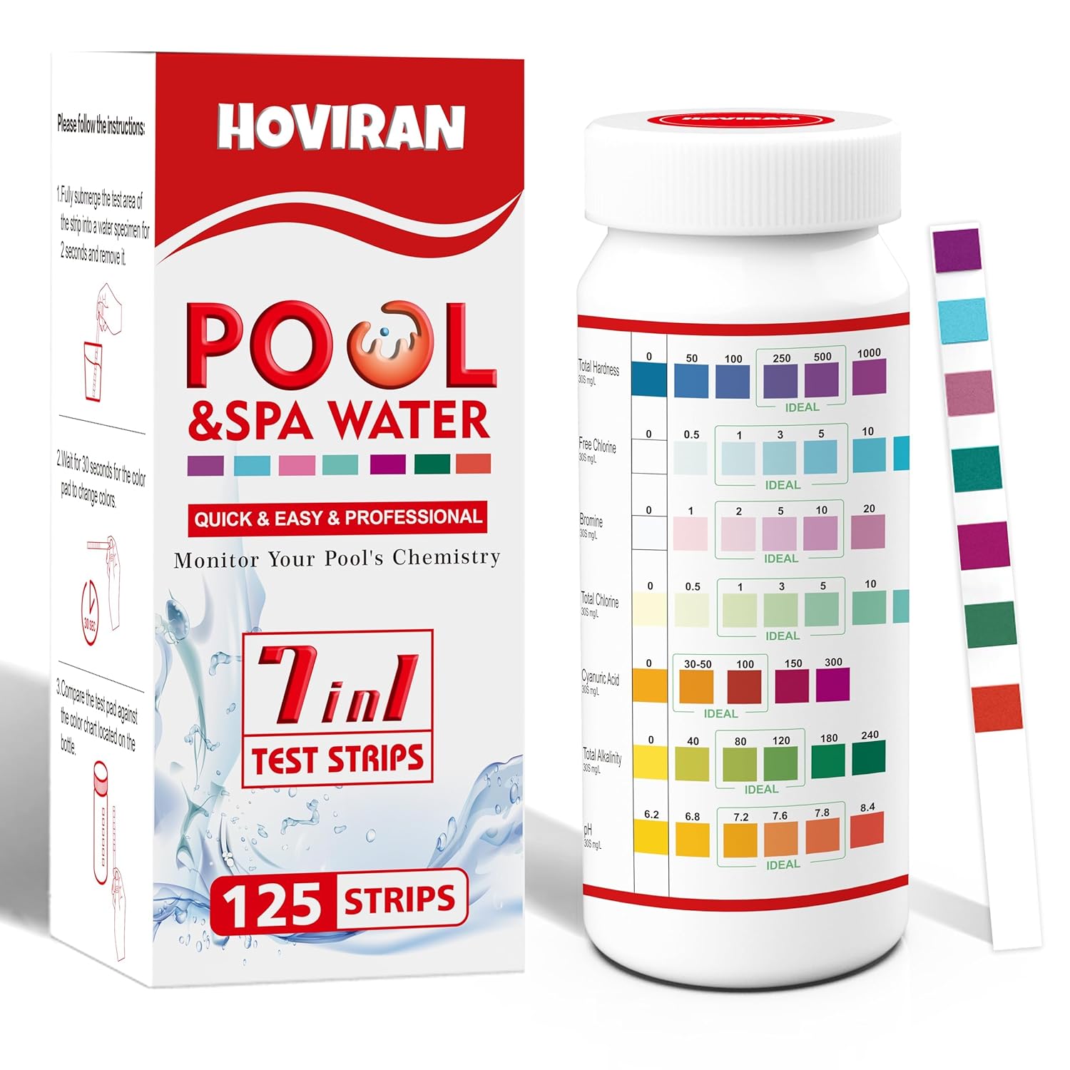 Thumbnail 6 de Wasserhärte Teststreifen Testkit – 150 Stück, GH 0–425 ppm, für Zuhause, Aquarium, Pool und Spa