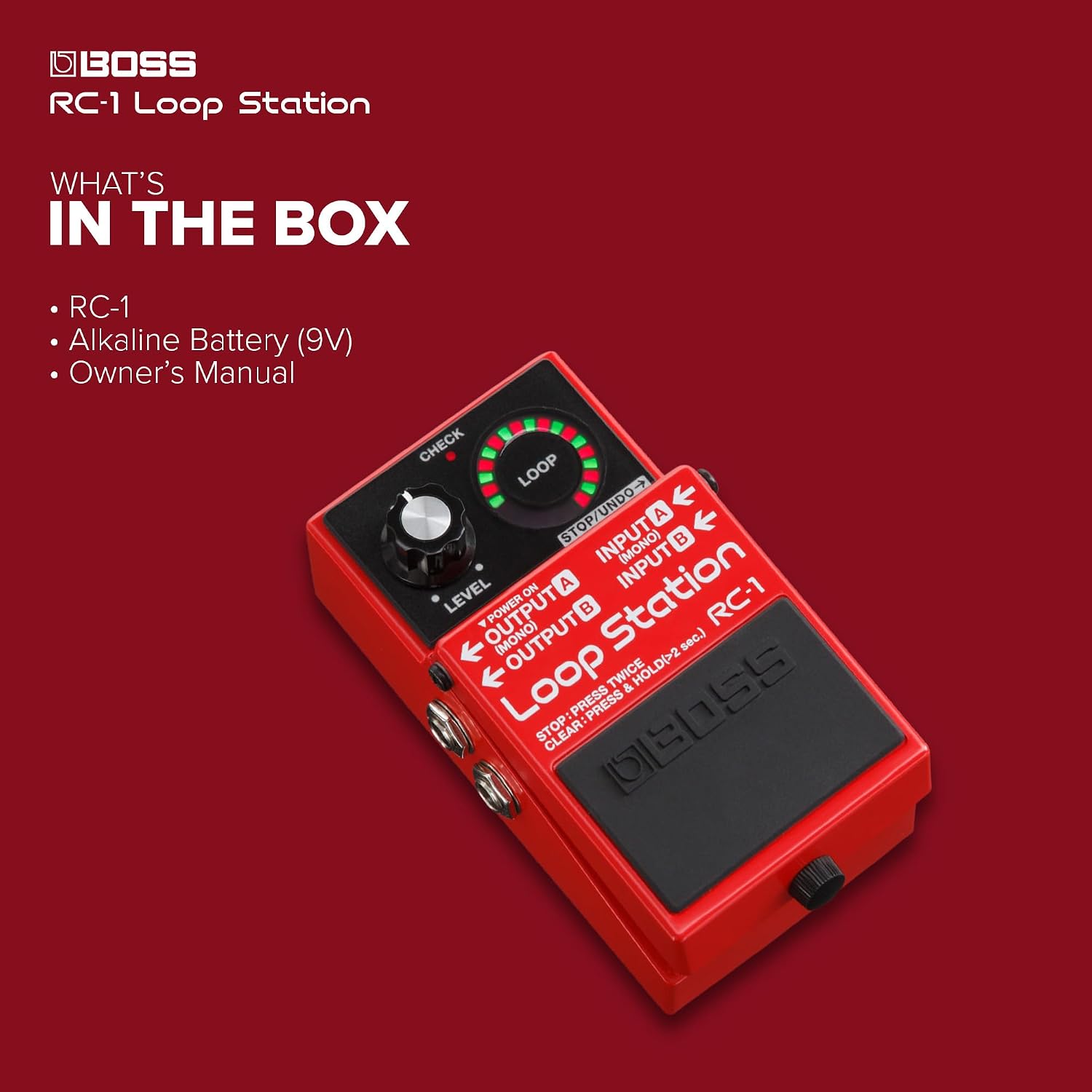 Thumbnail 5 de BOSS RC-1 Loop Station Pedal with 12-Minute Stereo Recording and 24-Segment LED