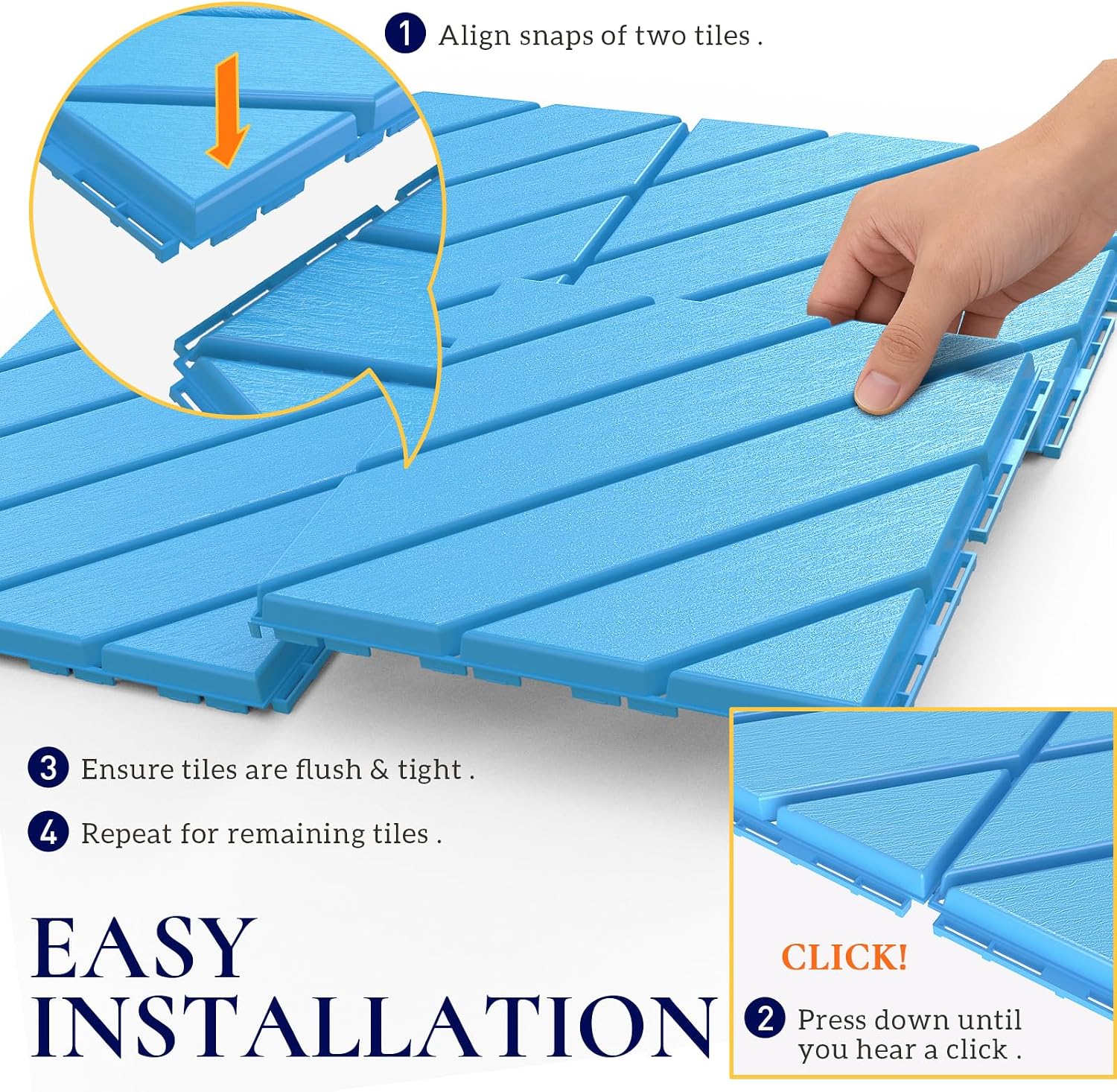 Thumbnail 6 de SUNALLY CA-SN-9PDTXW-BL Interlocking Deck Tiles, 9-Pack, Blue, 12 × 12 in