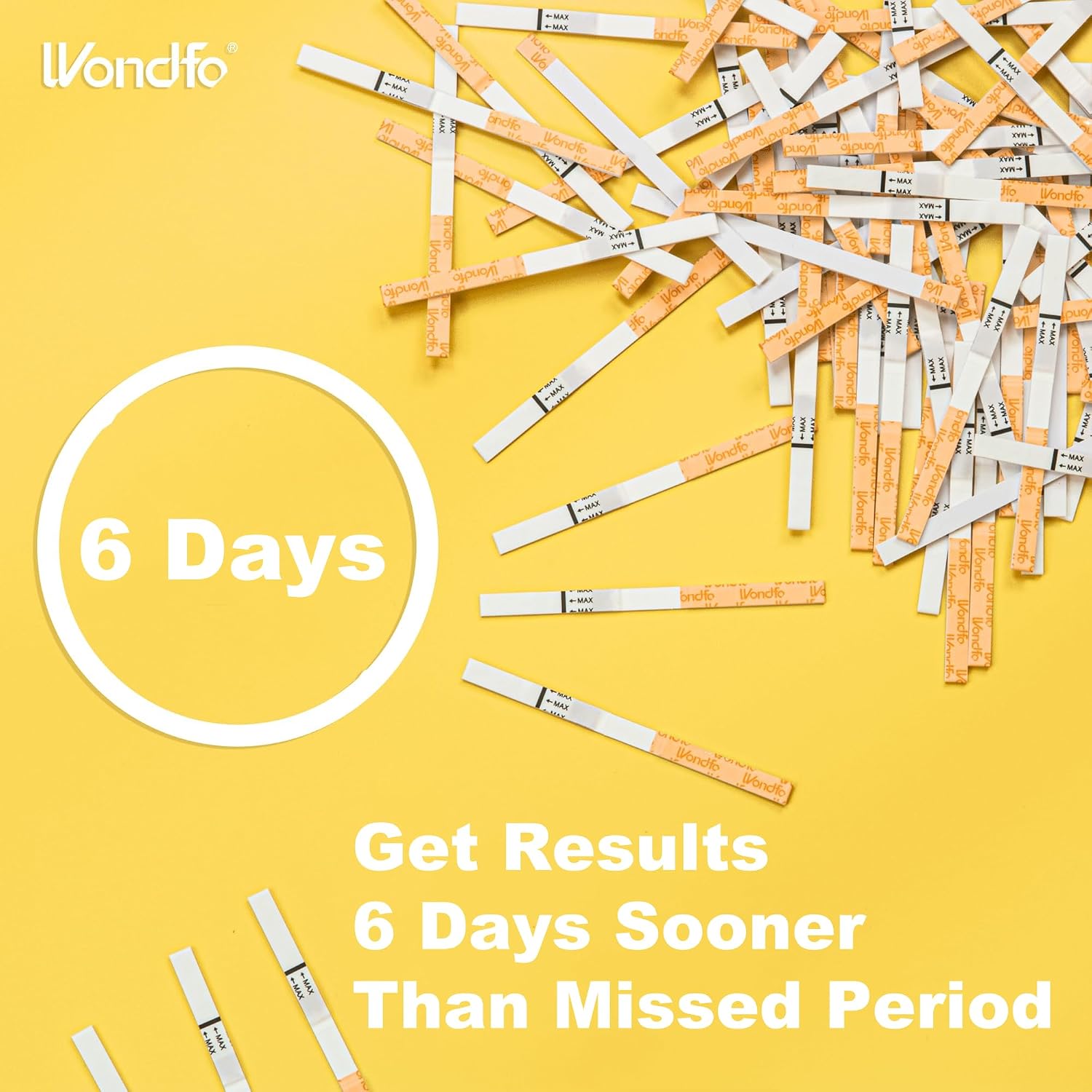 Detalle 2 de Wondfo Early Result Pregnancy Test Strips – 6 Days Sooner, 10 mIU/mL, 25 Pack