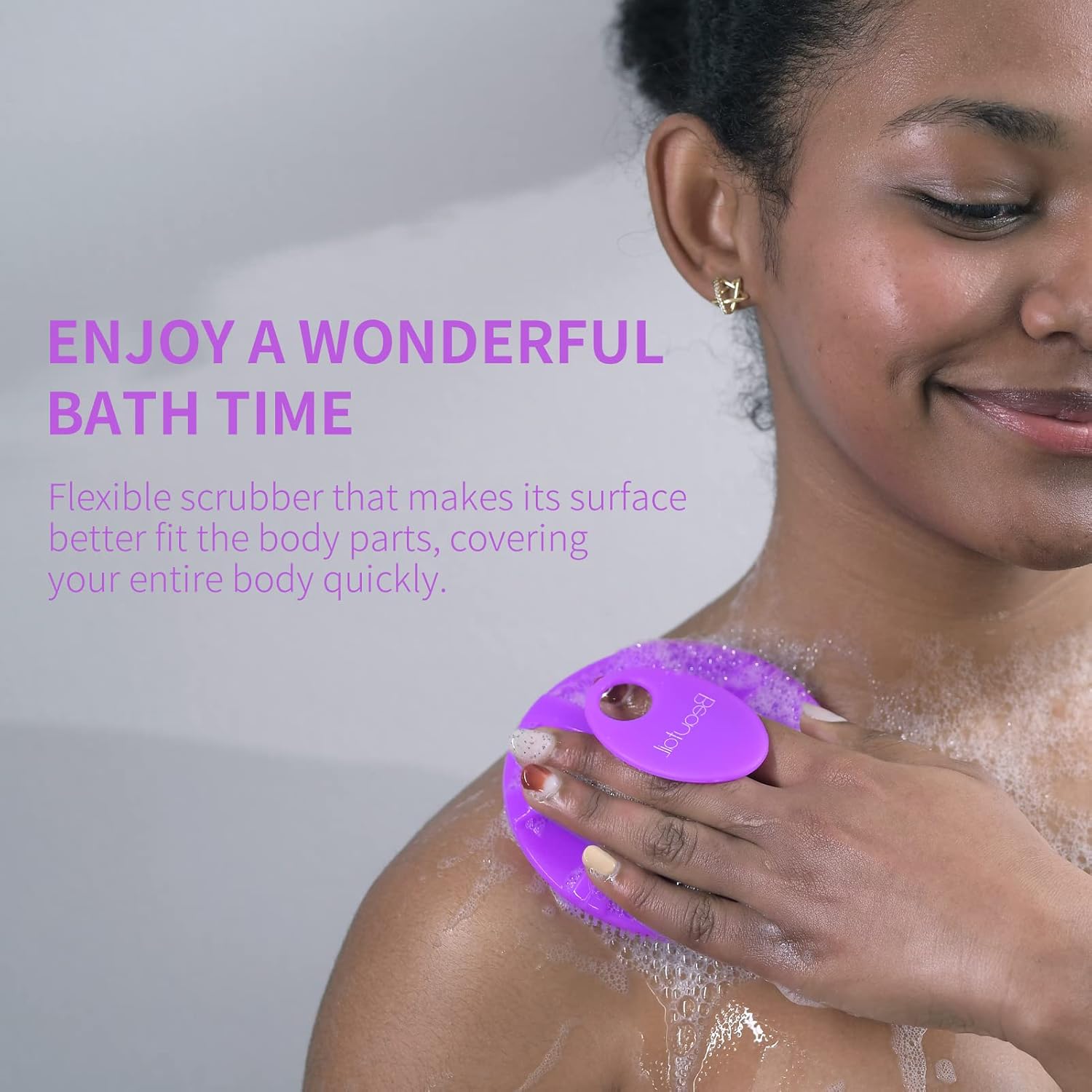 Detalle 2 de BEAUTAIL Silicone Body Scrubber, Purple