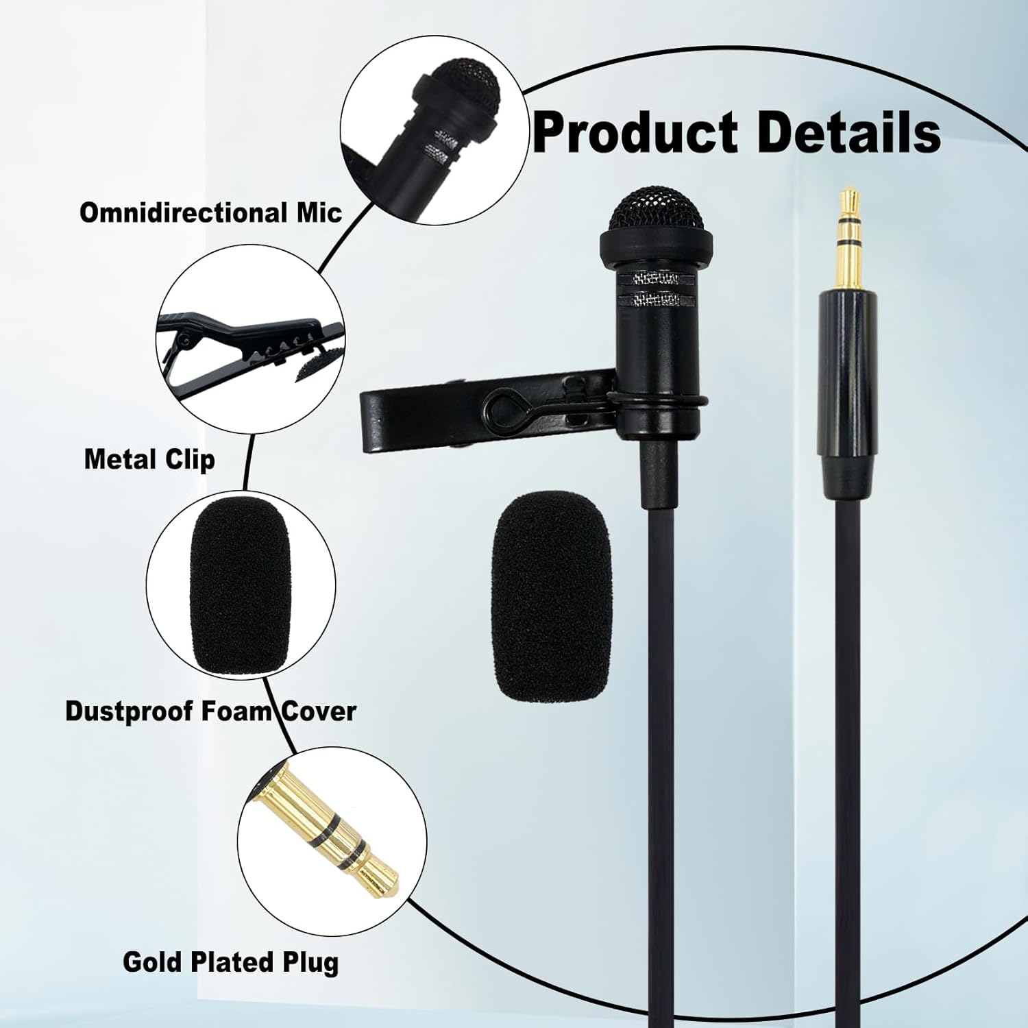 Thumbnail 5 de SPTSSWET 2-pack Lavalier Microphone for 3.5mm TRS wireless systems (omnidirectional wired clip-on)