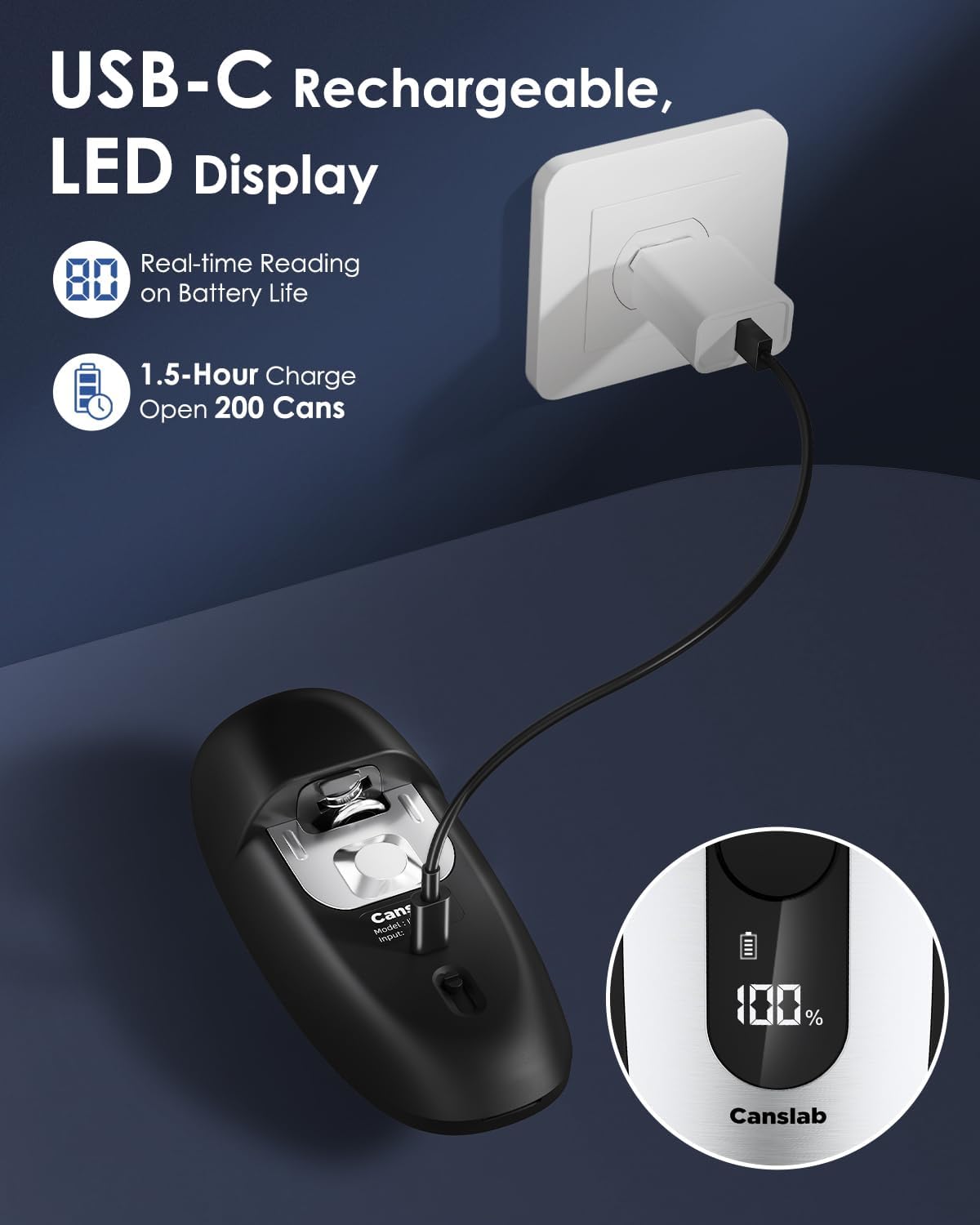 Detalle 2 de Canslab Electric Can Opener, Stainless Steel