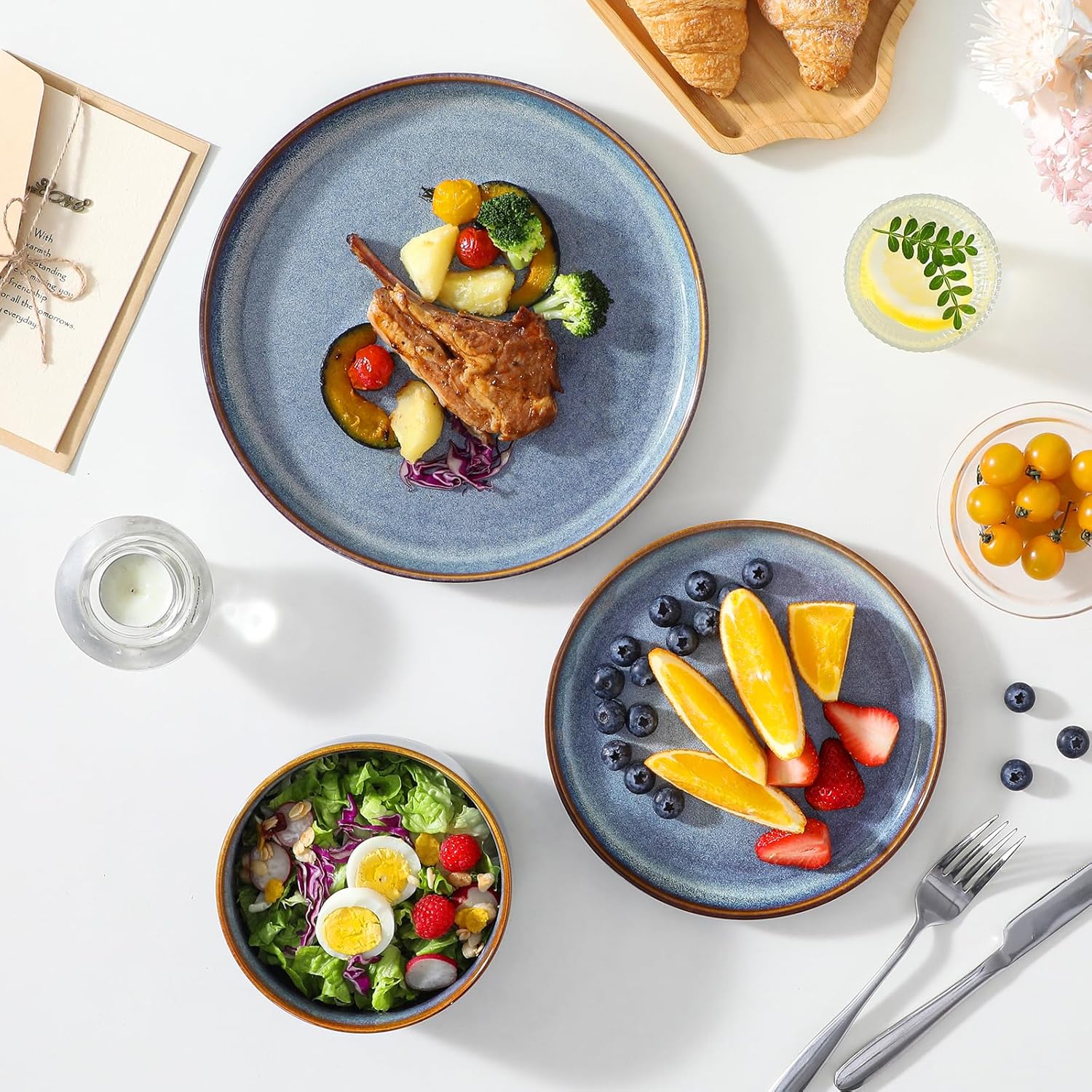 Thumbnail 6 de Vancasso Playa 12-Piece Grey-Blue Dinnerware