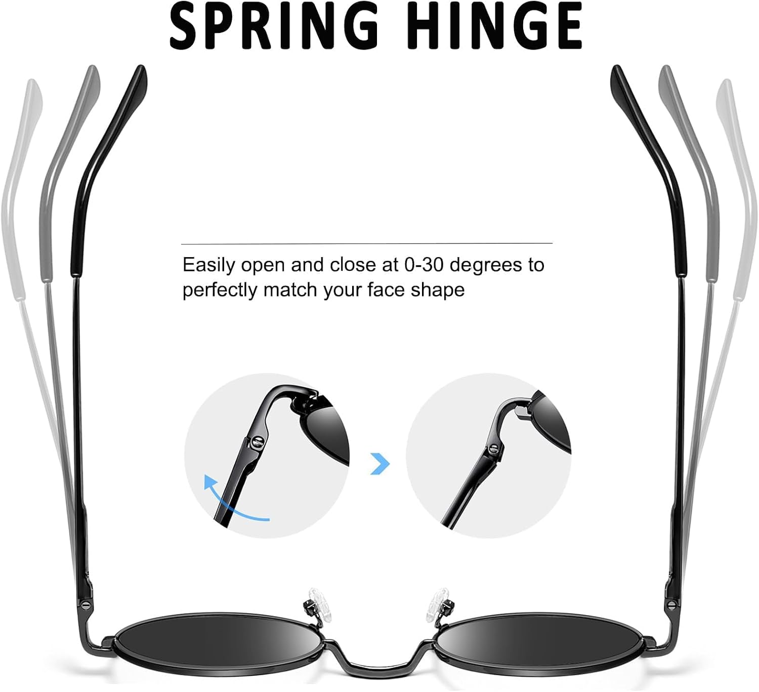 Detalle 2 de Joopin Small Round Polarized Sunglasses, UV400, 18g Metal Alloy Frame