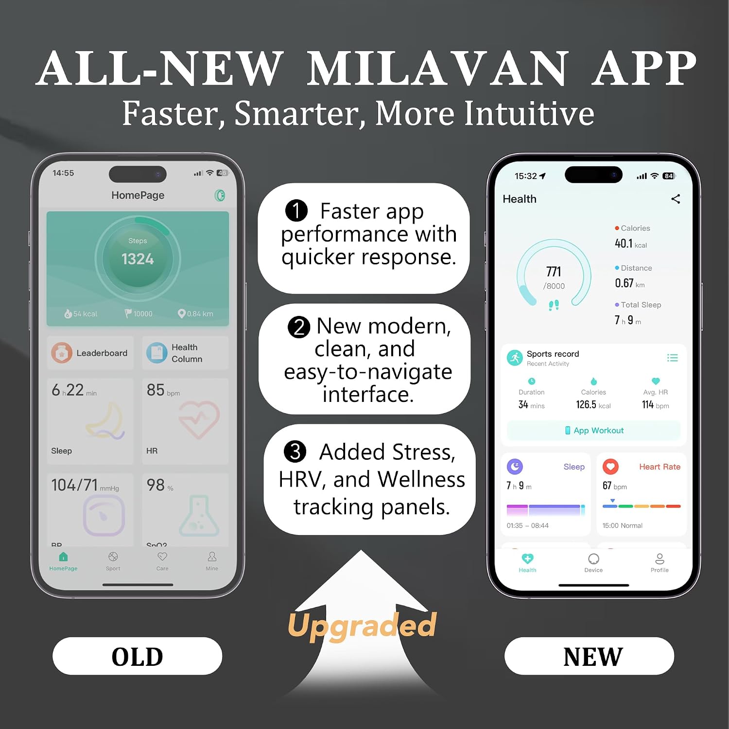 Thumbnail 6 de Milavan TK20 Smart Health Ring, New Gold 9, Sleep and Stress Tracking
