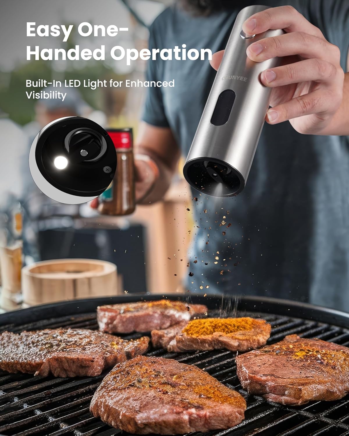 Detalle 2 de Electric Salt and Pepper Grinder Set 2-piece 🧂