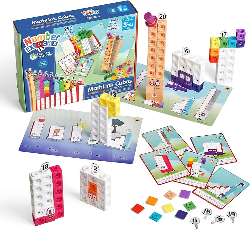 Detalle 2 de Learning Resources Cubos MathLink Numberblocks 11–20 — Set de actividades 11 piezas