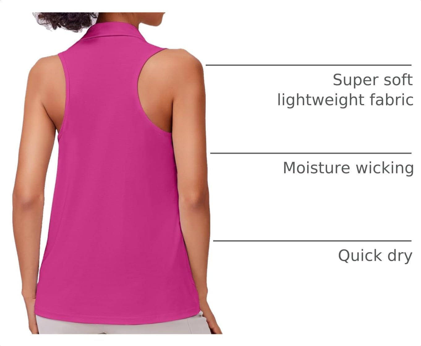 Thumbnail 3 de PINSPARK Women's UPF 50+ Sleeveless Collared Golf Shirt with Quick-Dry Tech