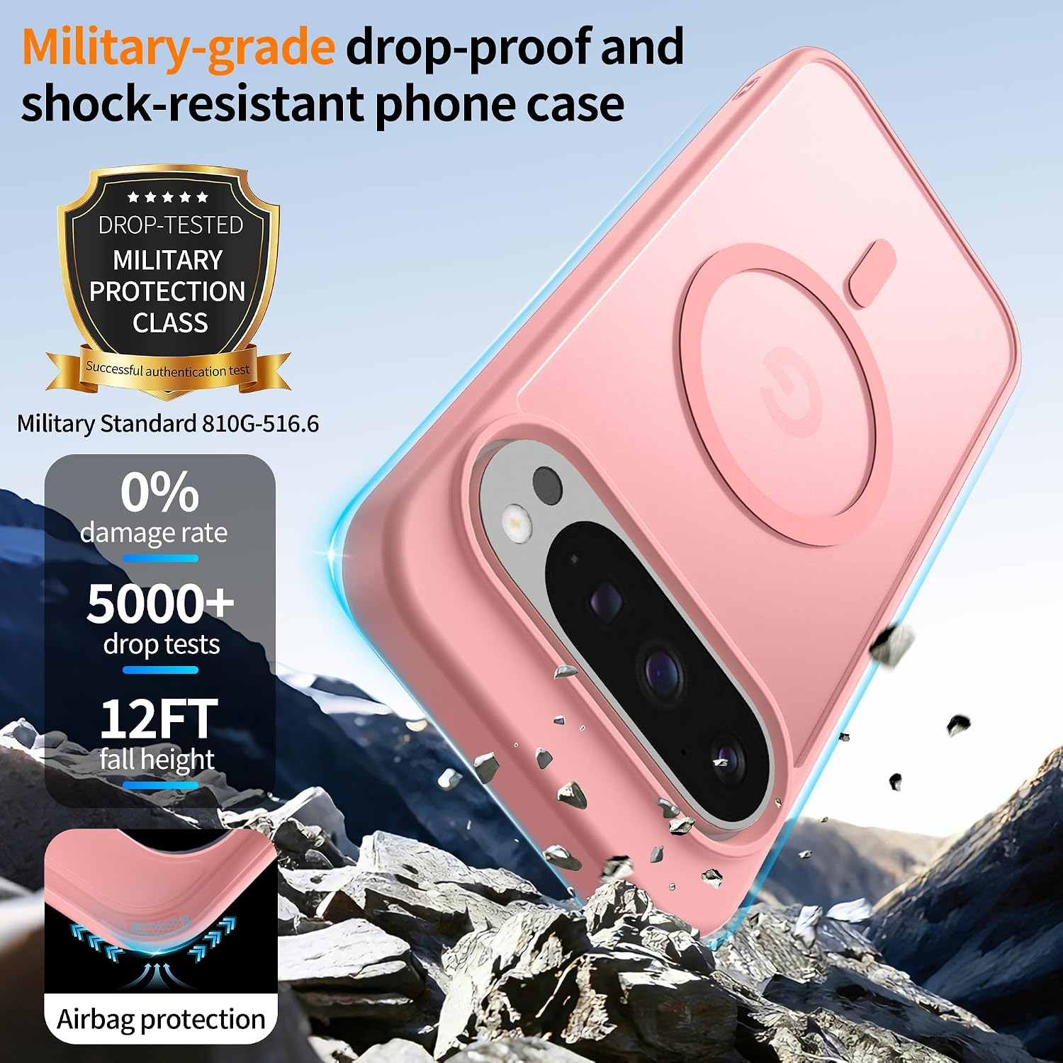 Thumbnail 2 de Jshru Magnetic Case for Google Pixel 9 Pro XL (Magsafe Compatible) – Light Pink with HD Screen Protectors