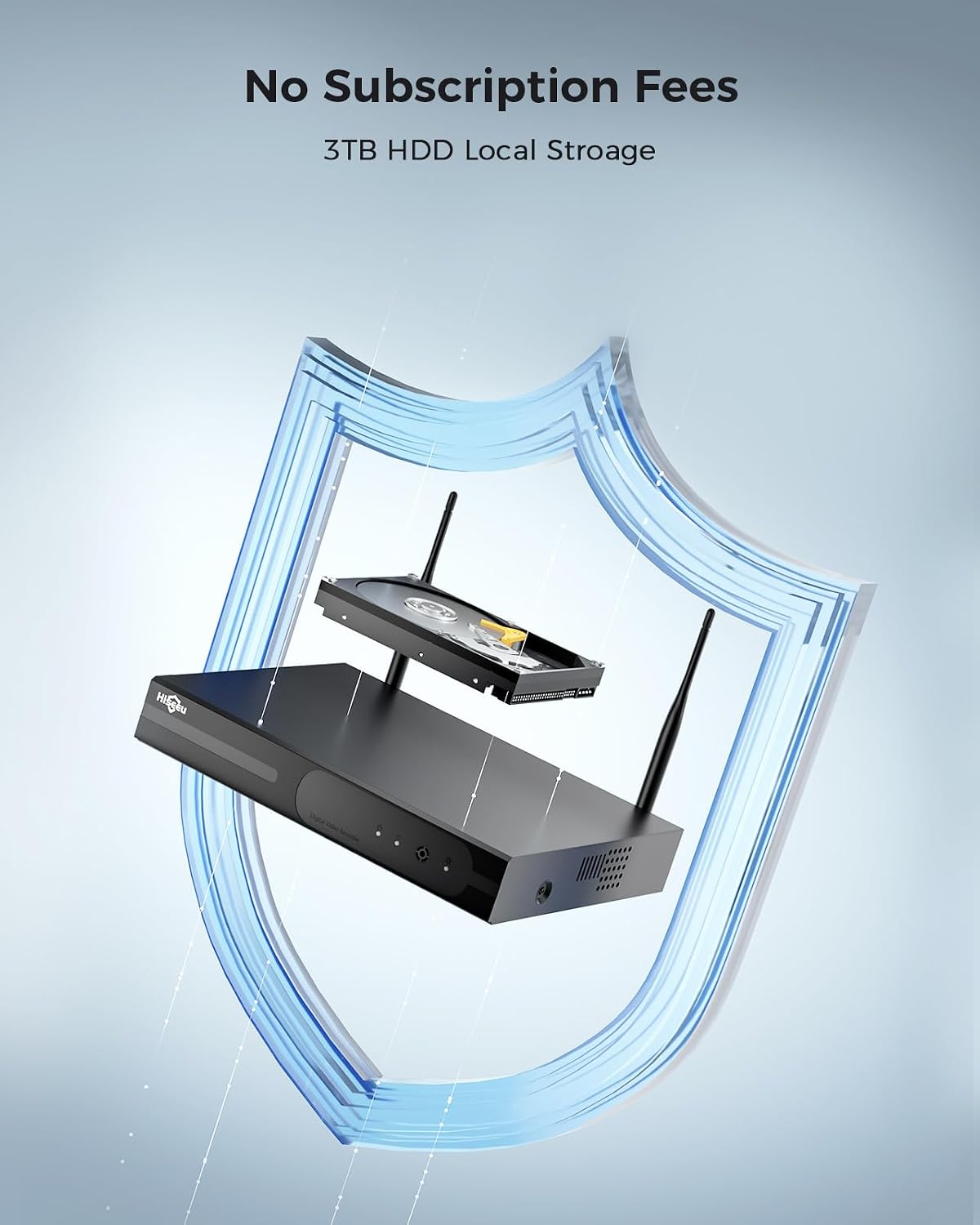 Thumbnail 2 de Hiseeu 8-Camera Wireless Security Camera System with 5MP HD, No Monthly Fees, 3TB HDD, IP66 Weatherproof