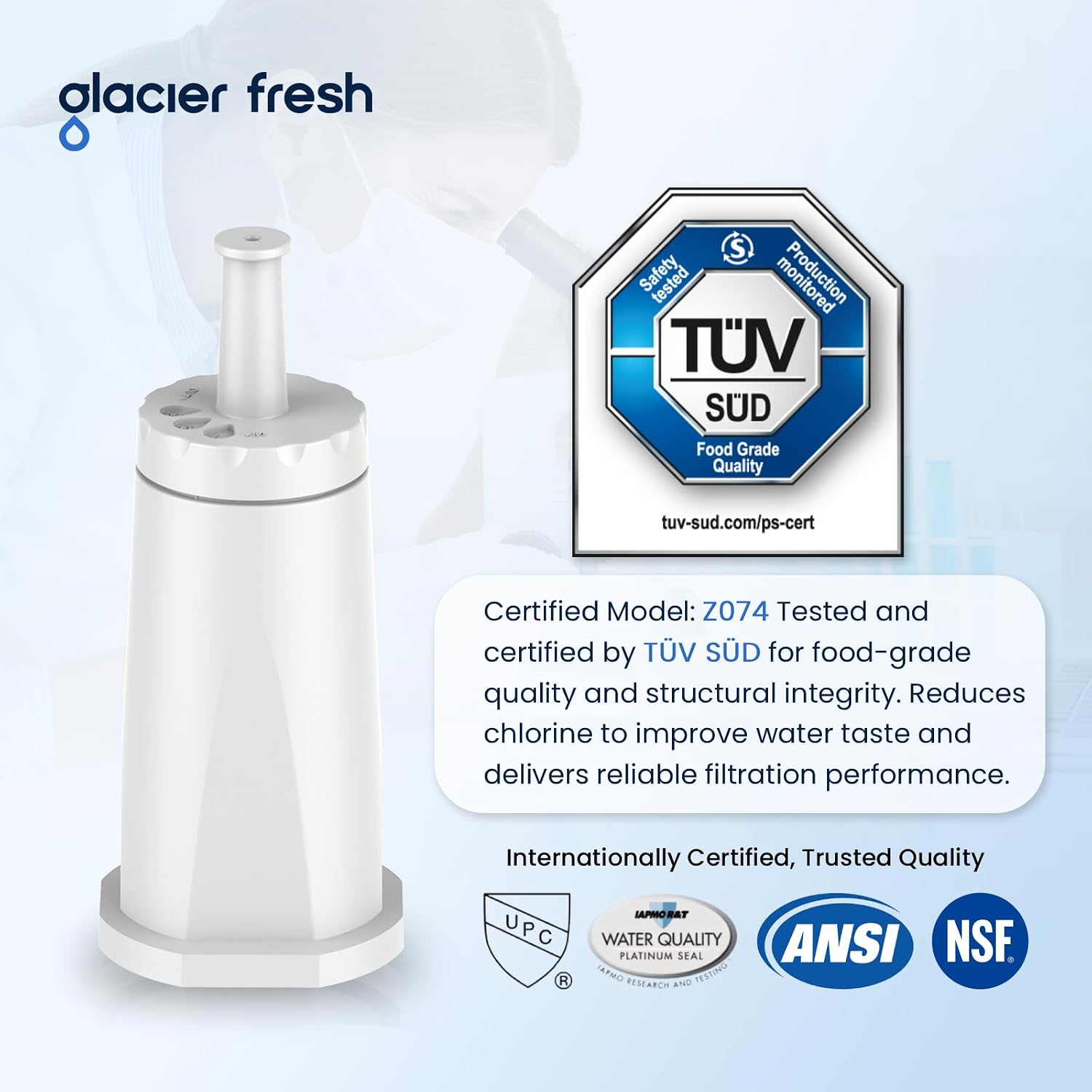 Detalle 2 de GLACIER FRESH (6 Pack) Water Filter for Sage Espresso Machines – TÜV SÜD Certified, Easy Fit