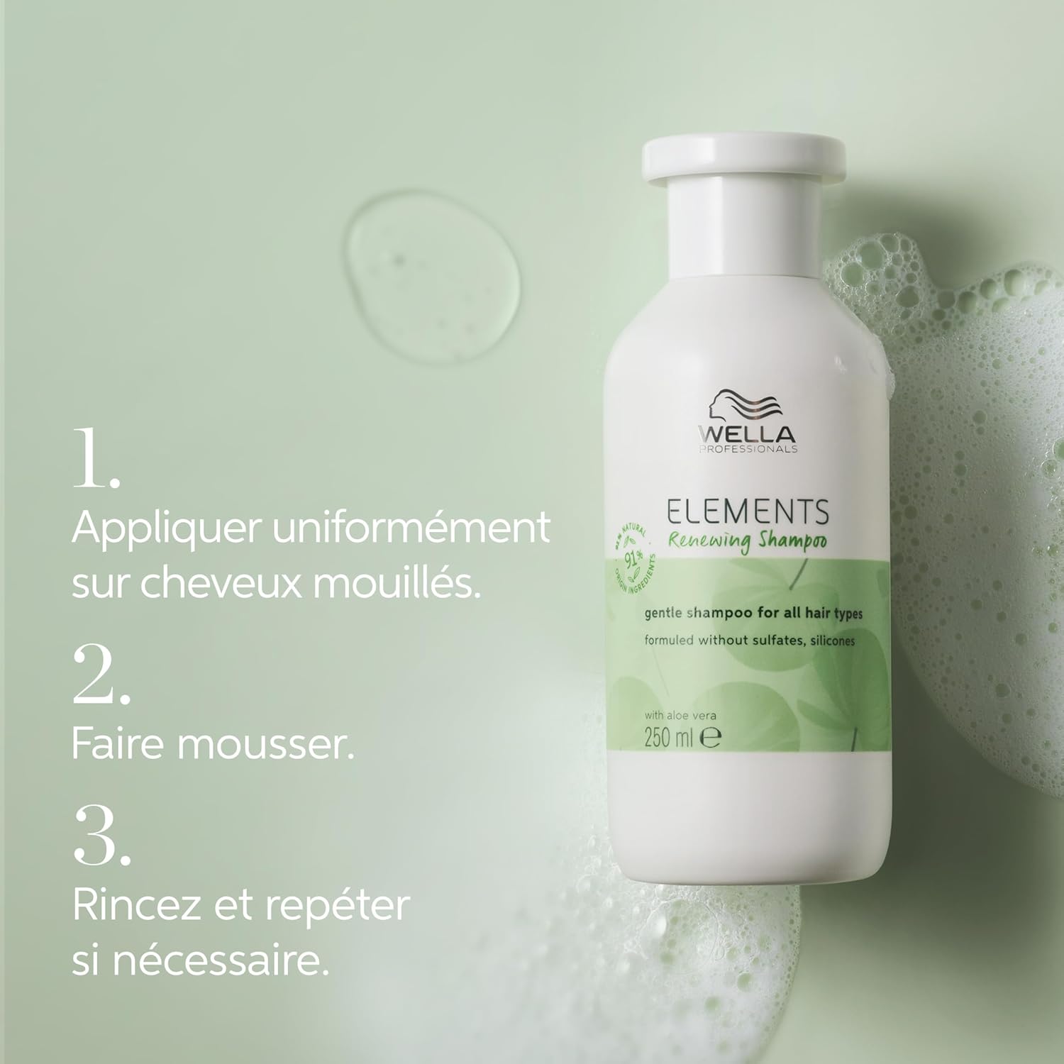 Thumbnail 4 de Wella Professionals ELEMENTS Renewing Shampoing sans sulfate (Aloe Vera) Tous types de cheveux – 1 L