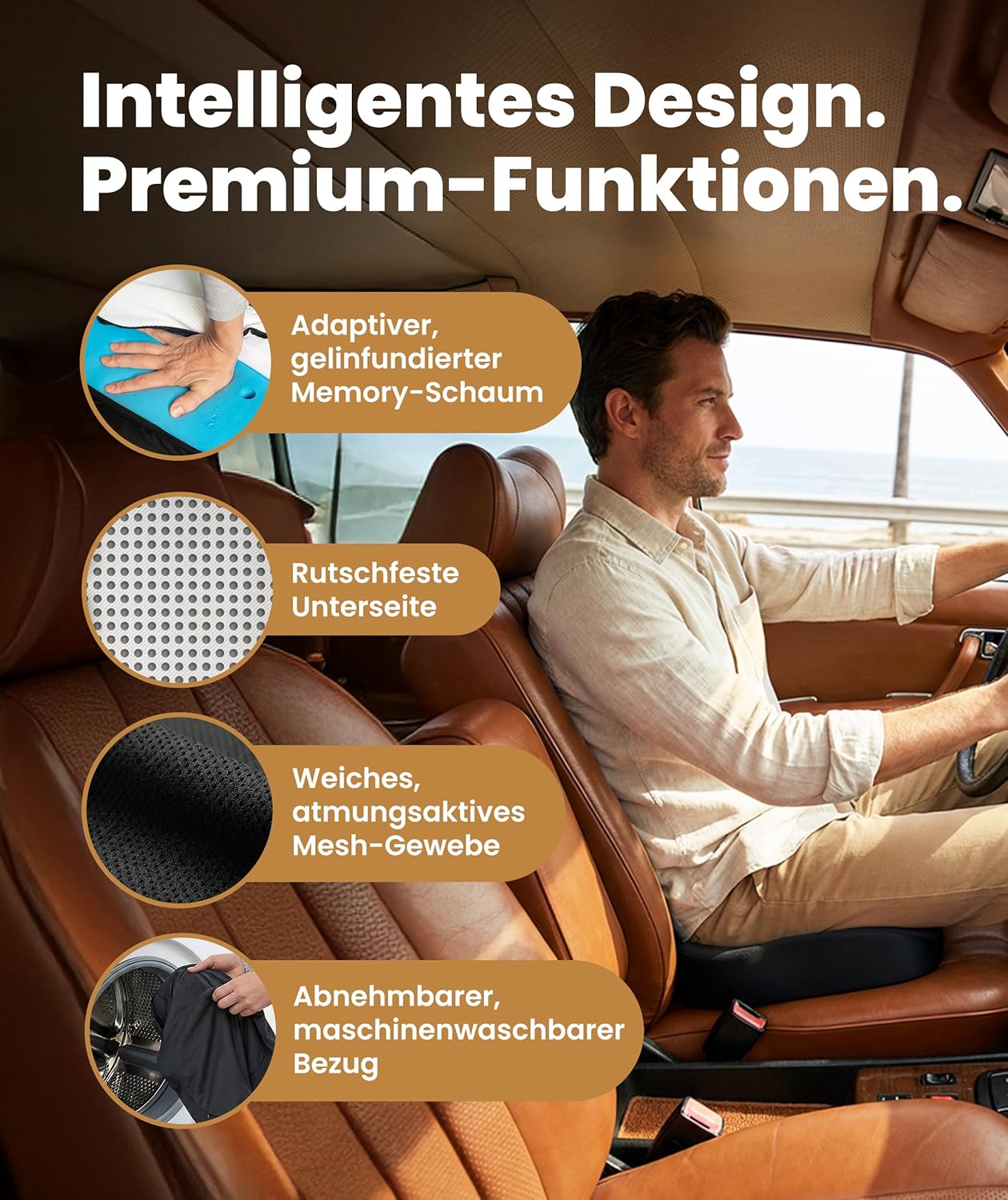 Thumbnail 3 de Everlasting Comfort Gel Sitzkissen – Ergonomisches Stuhlkissen gegen Steißbeinprobleme