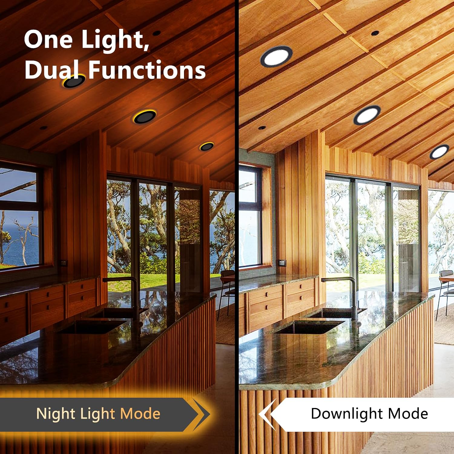 Thumbnail 1 de CycevSun MI-NRL6-BL12P 6-Inch Black Recessed Lights, Night Light, 5CCT, 12-Pack