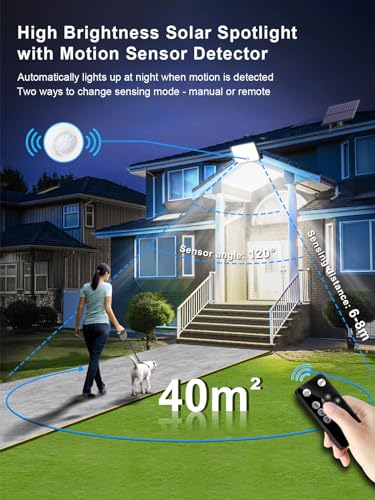 Detalle de SIGRILL Lampe Solaire Extérieur 172 LED, 3 Modes avec Détecteur de Mouvement – IP65 (2 Pièces) — Télécommande et Cable 5 M