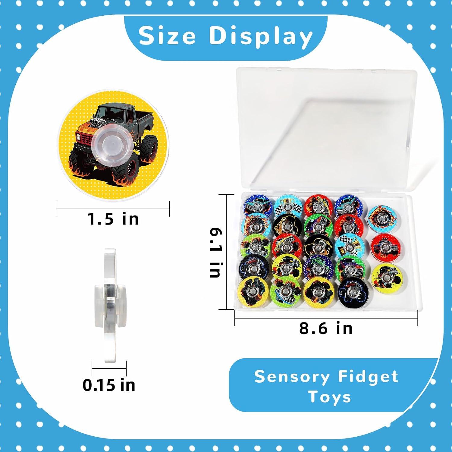 Detalle de Monster Truck Fidget Spinners 24-Pack